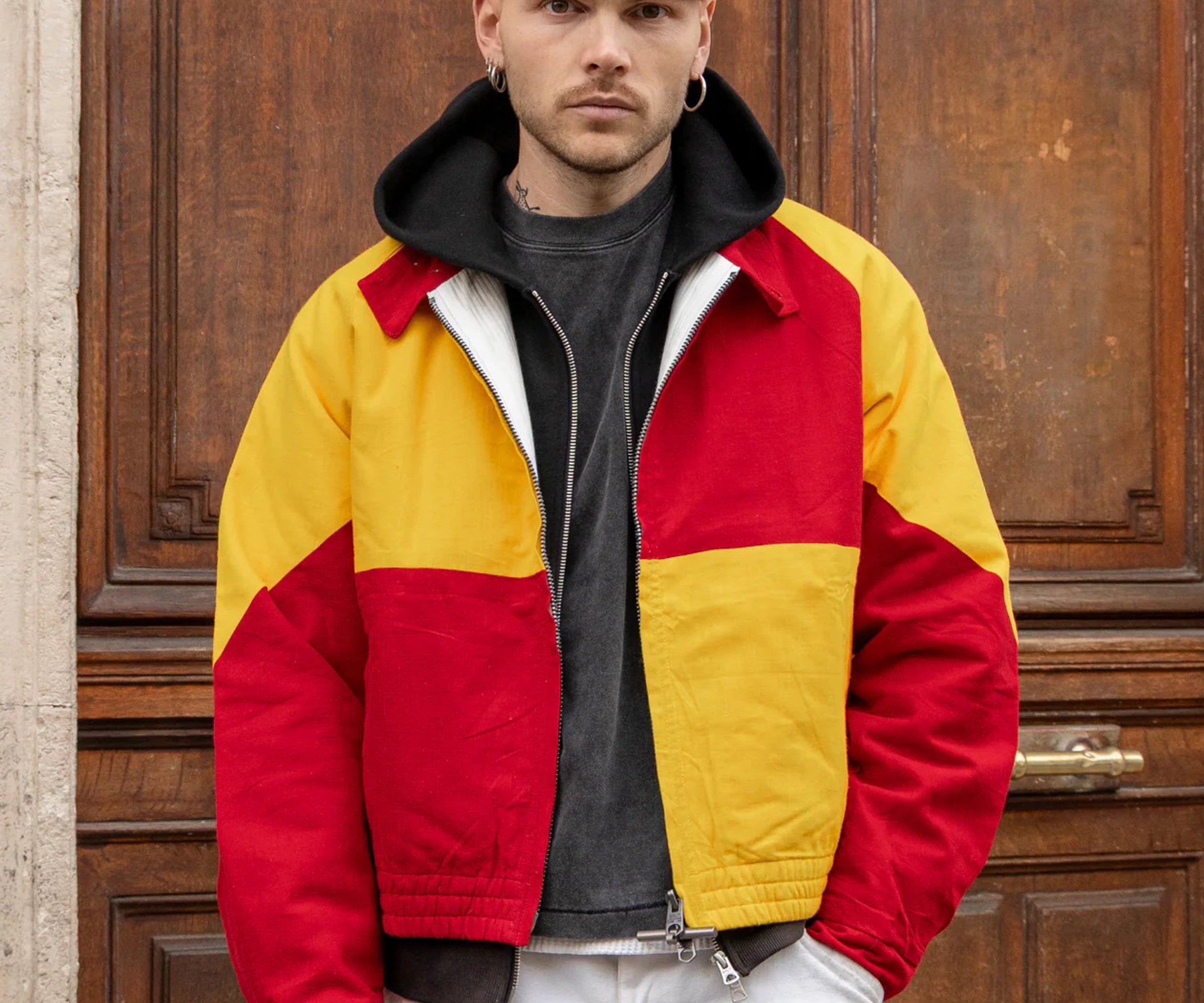 REWORK® FLAG JACKET Coats & Jackets X-SMALL / RED / YELLOW - BRUT Clothing US