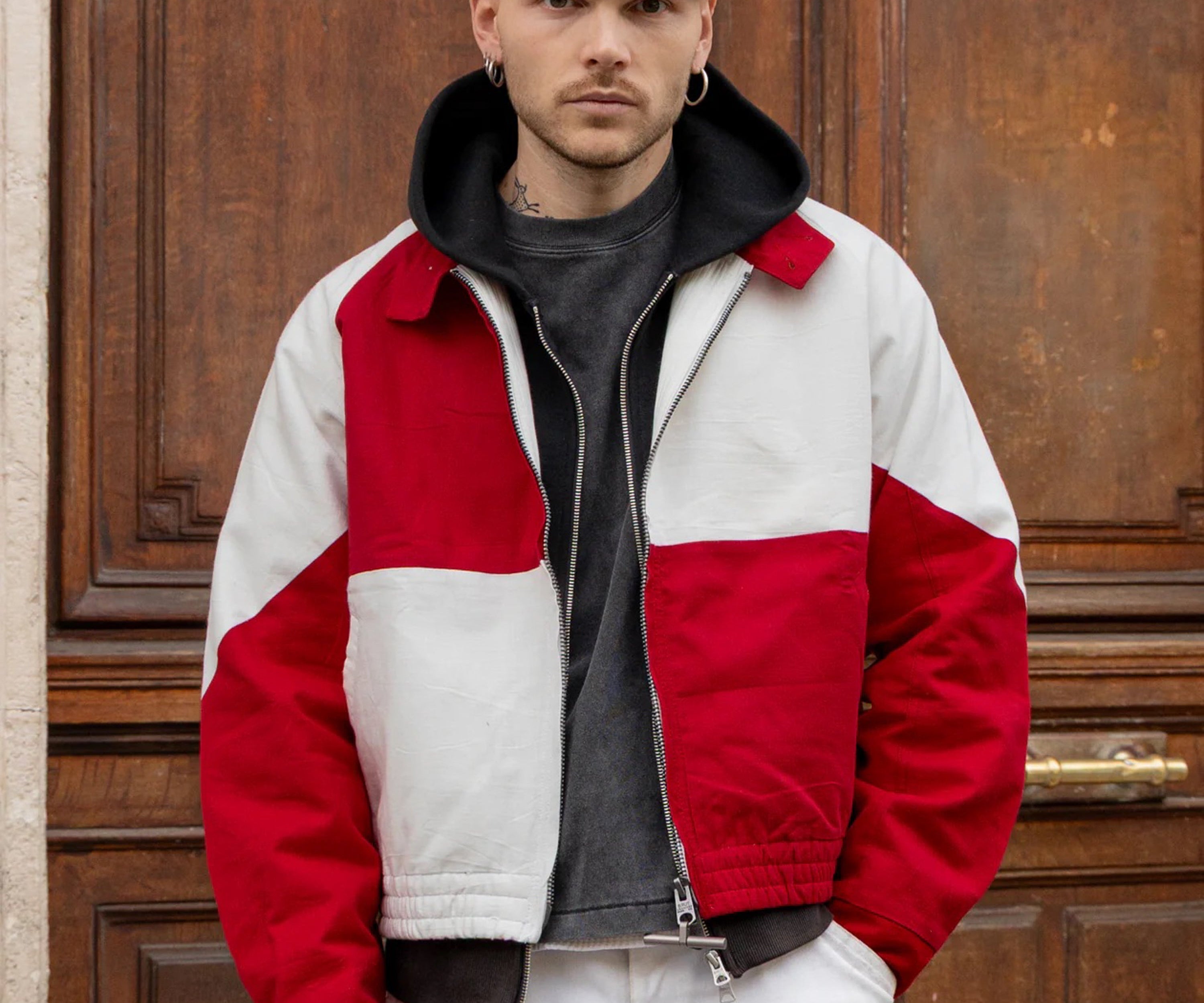 REWORK® FLAG JACKET Coats & Jackets X-SMALL / RED / WHITE - BRUT Clothing US