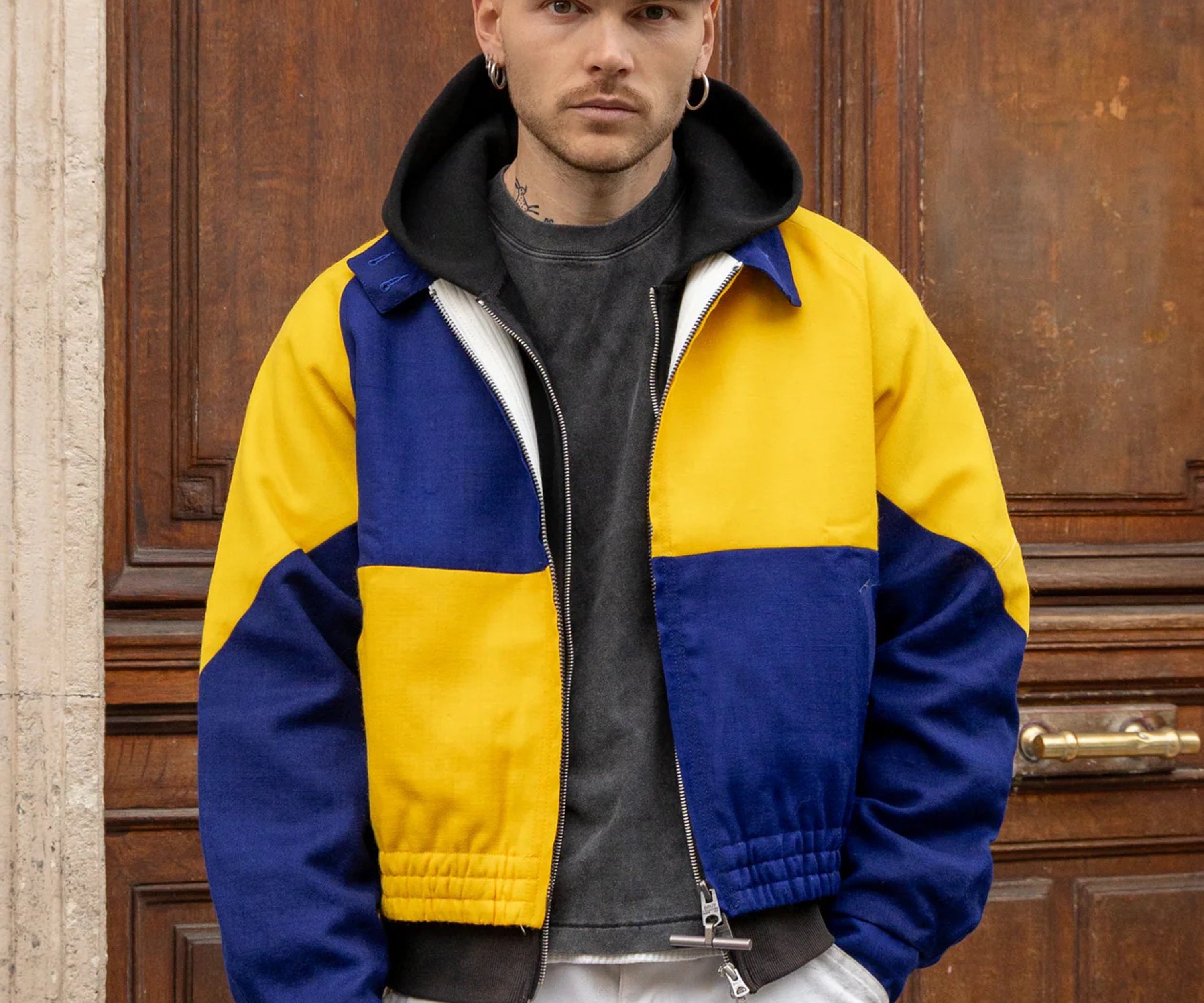 REWORK® FLAG JACKET Coats & Jackets X-SMALL / BLUE / YELLOW - BRUT Clothing US