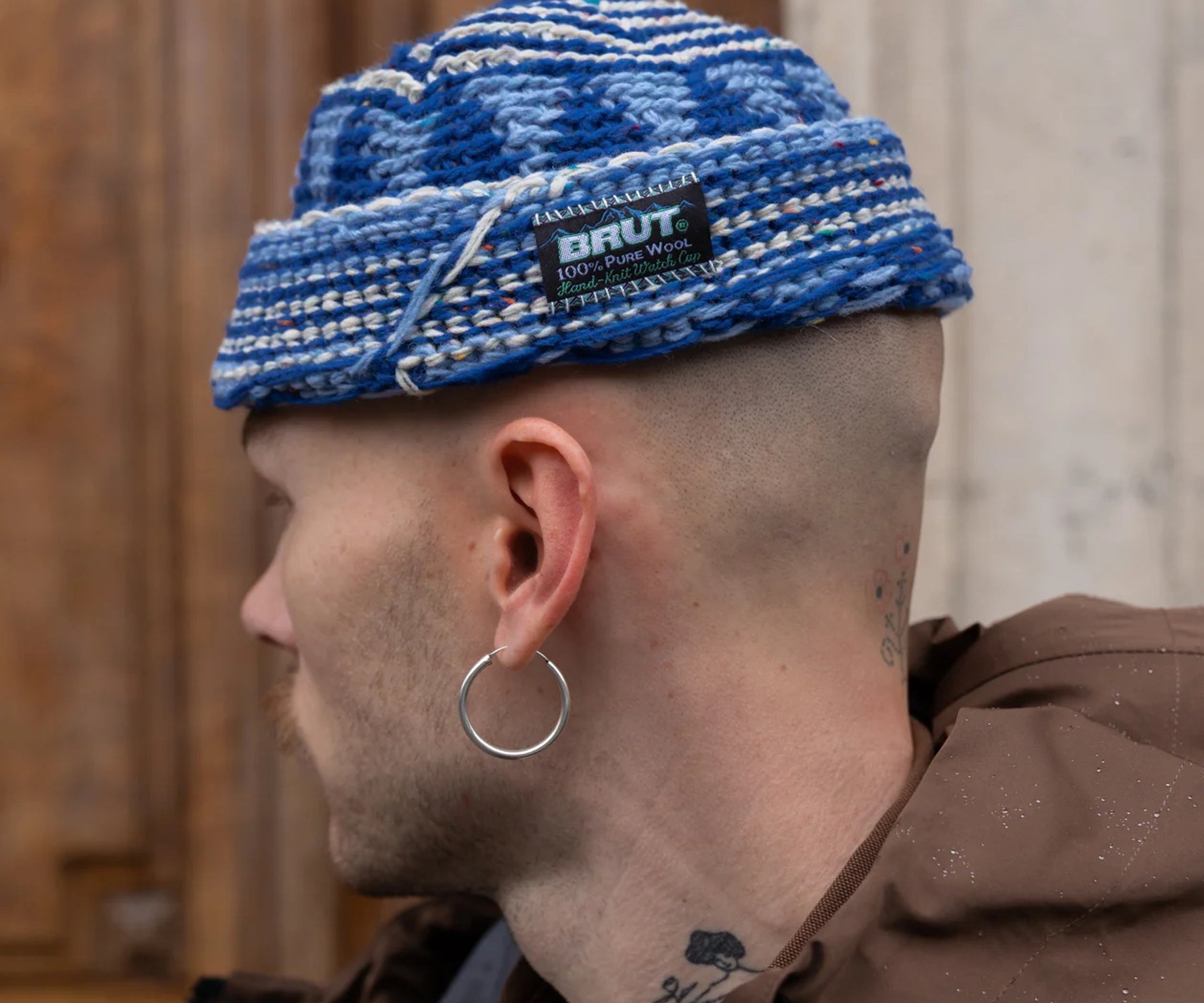 THE HAND-KNIT WATCH CAP Hats and Caps BLUE - BRUT Clothing US