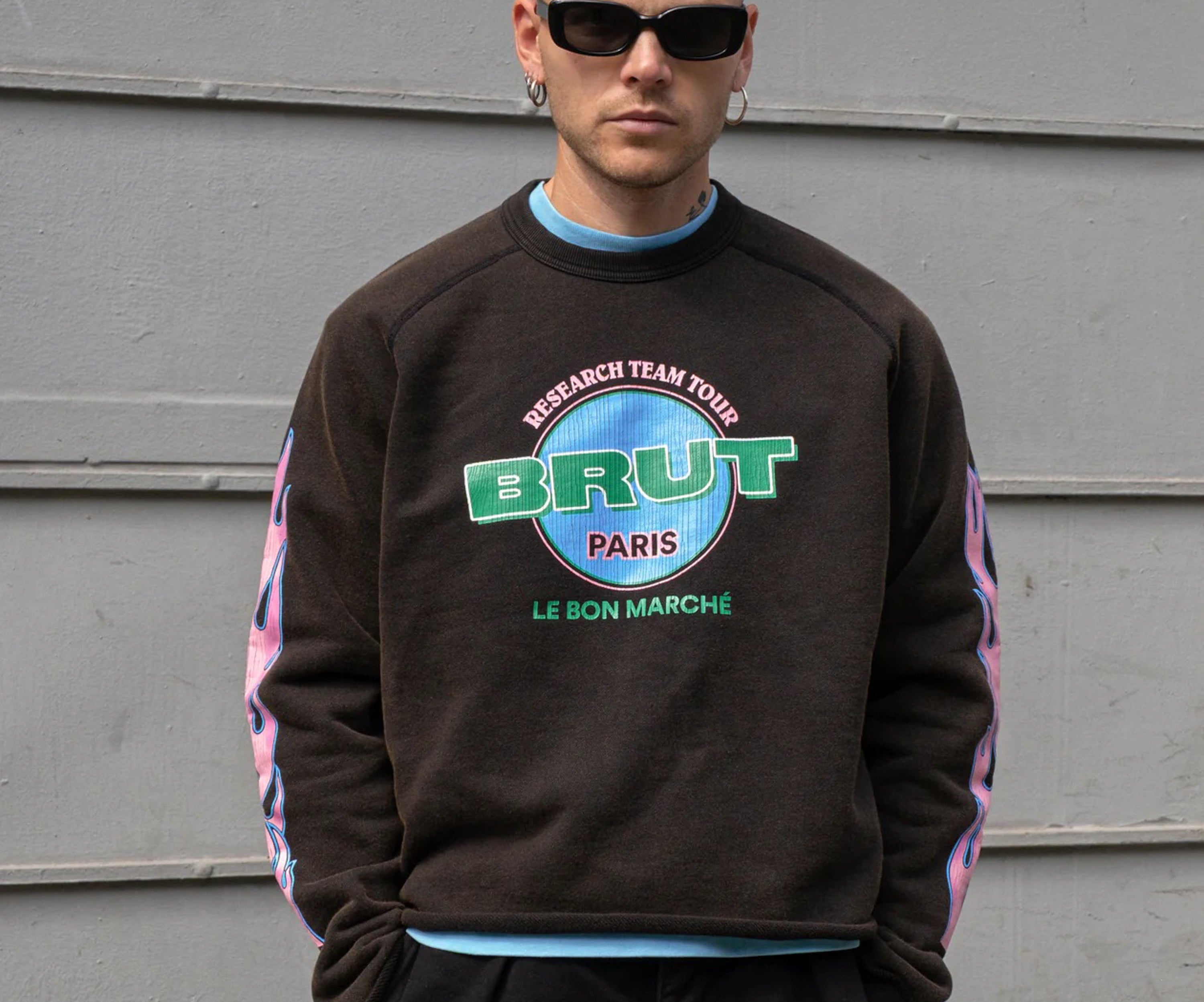 THE RESEARCH TEAM TOUR SWEAT Knitwear X-SMALL / BLACK - BRUT Clothing US