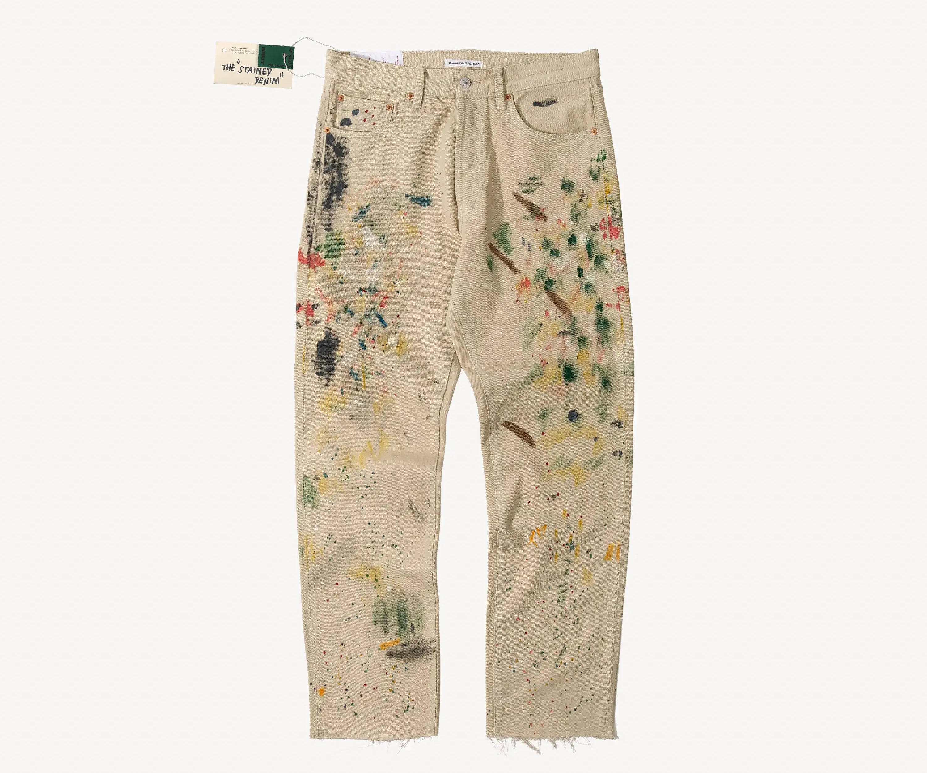 THE STAINED DENIM Pants US26 / BEIGE - BRUT Clothing US