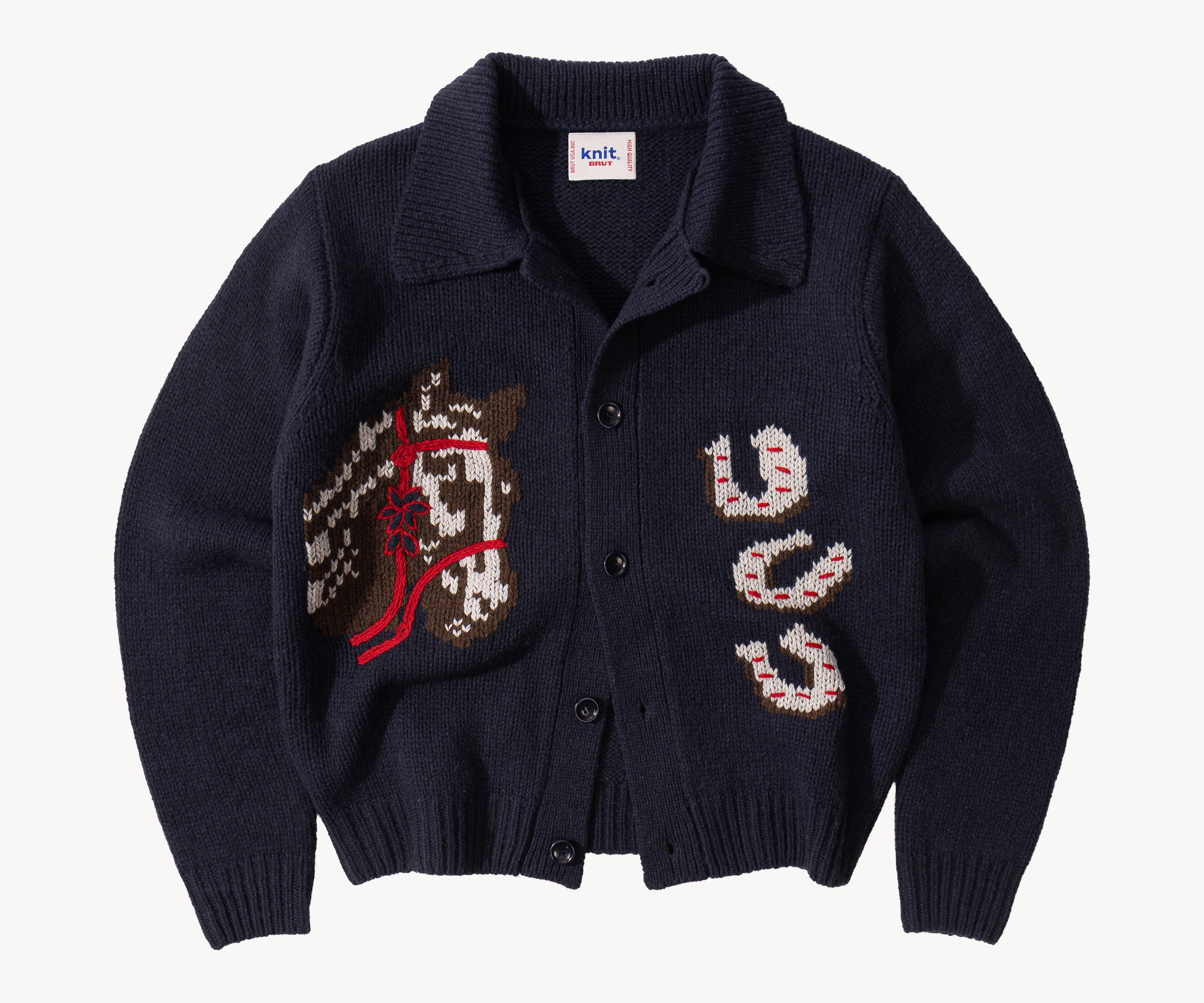 THE LUCKY SWEATER HAND KNIT Knitwear X-SMALL / Navy - BRUT Clothing US