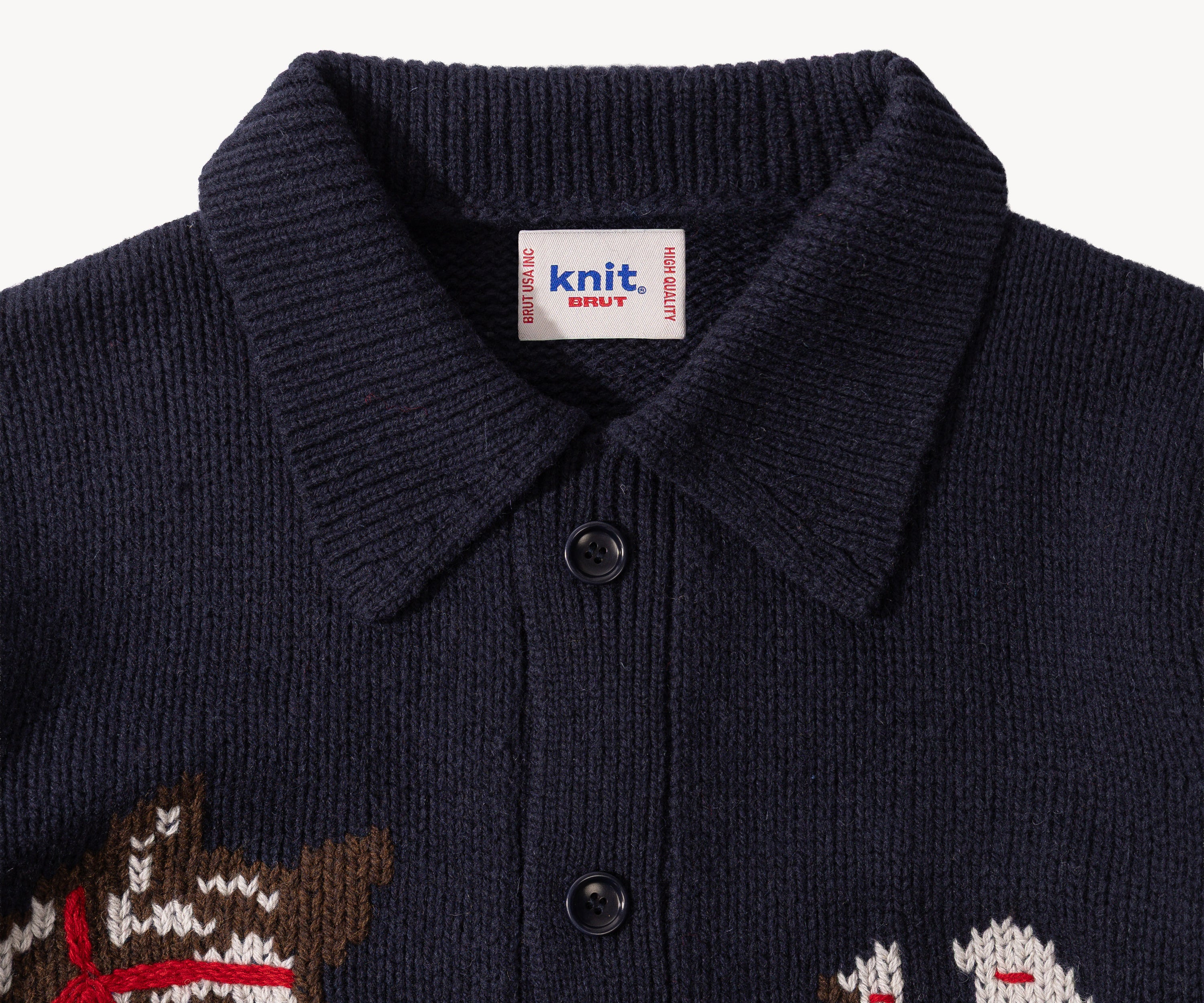 THE LUCKY SWEATER HAND KNIT Knitwear X-SMALL / Navy - BRUT Clothing US