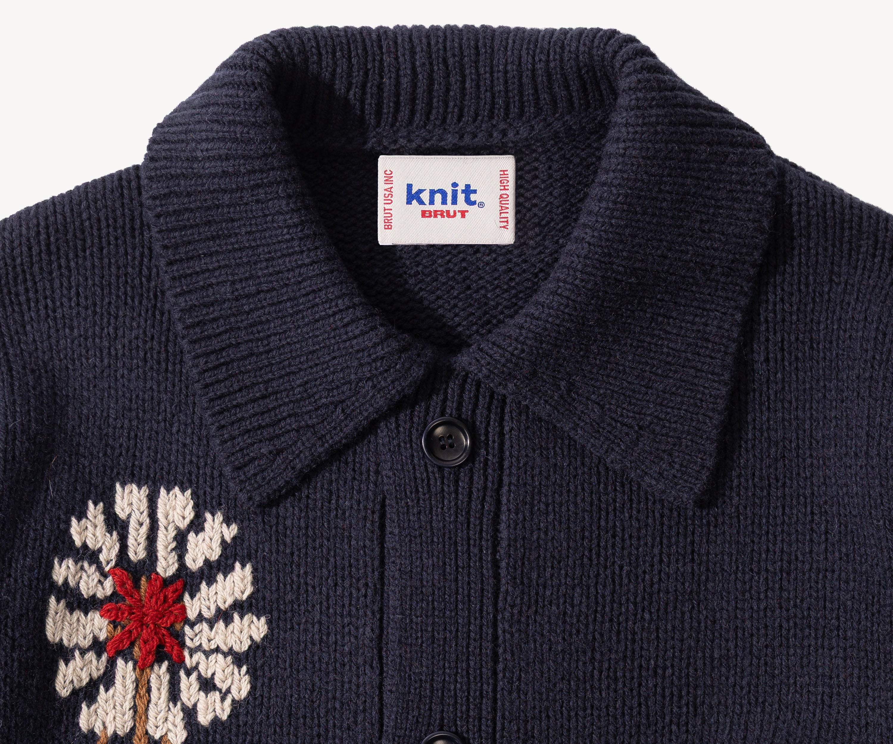 THE BARN CARDIGAN Knitwear X-SMALL / NAVY - BRUT Clothing US