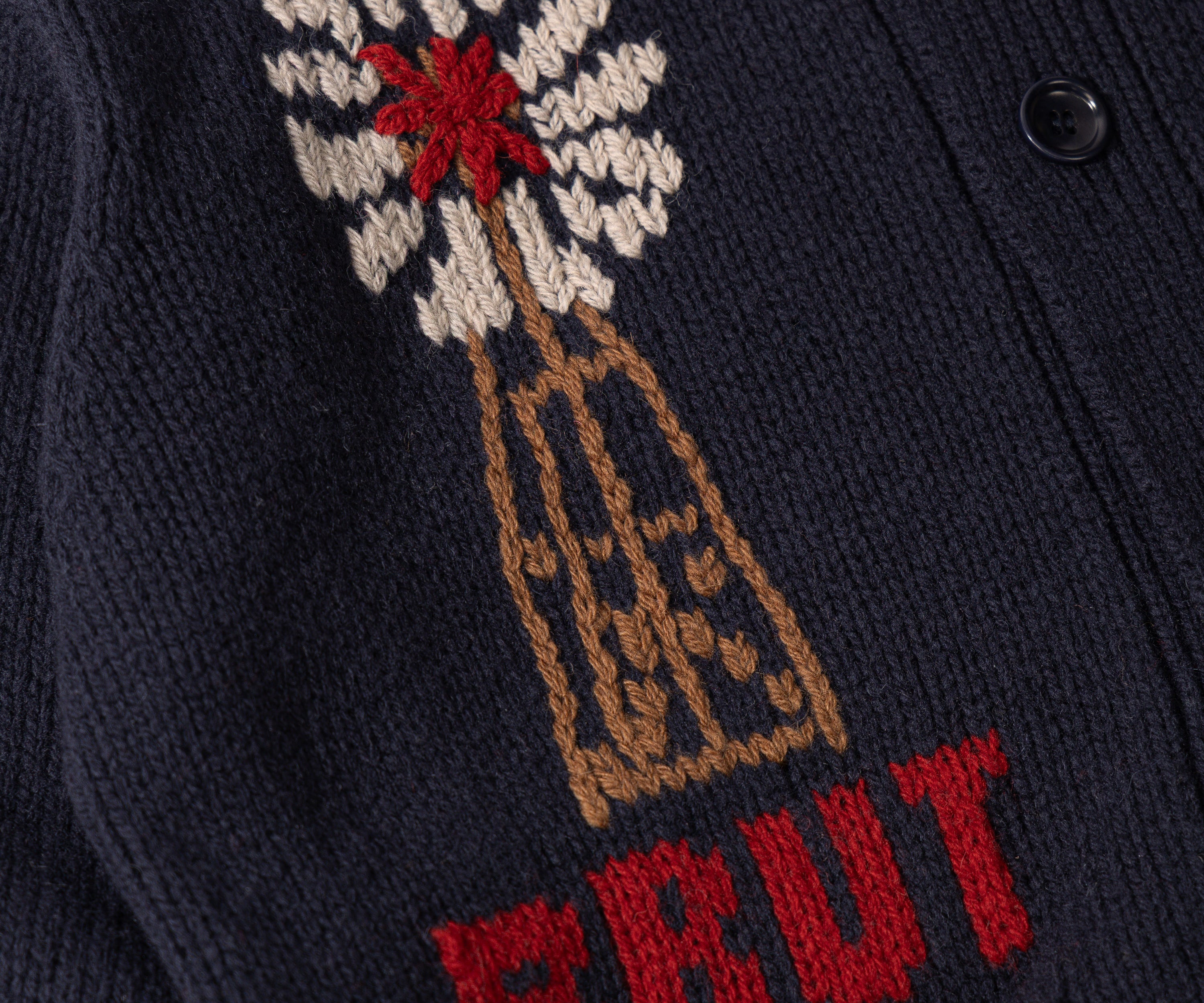THE BARN CARDIGAN Knitwear X-SMALL / NAVY - BRUT Clothing US