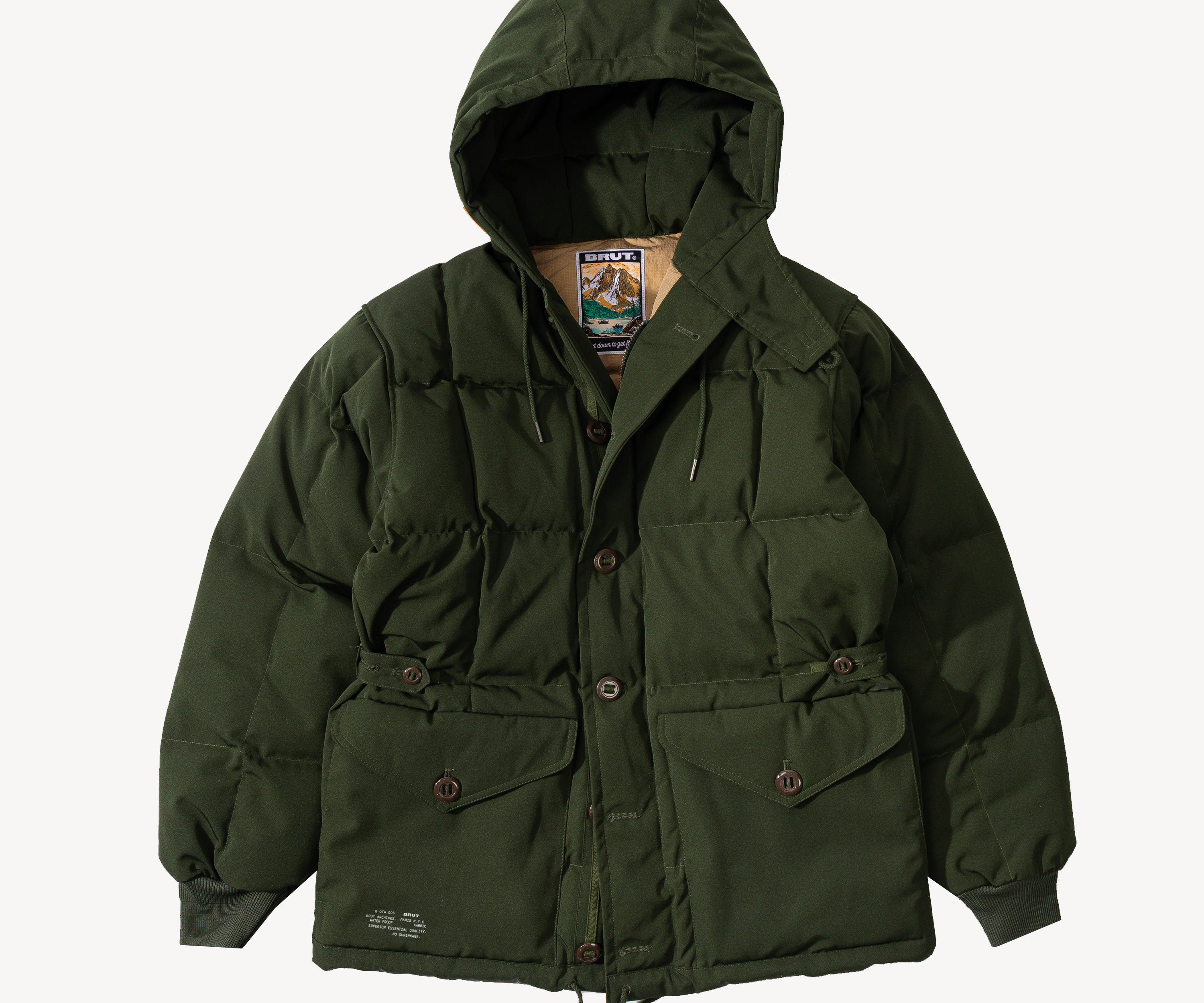 THE DOWN PARKA Coats & Jackets X-SMALL / OLIVE GREEN - BRUT Clothing US