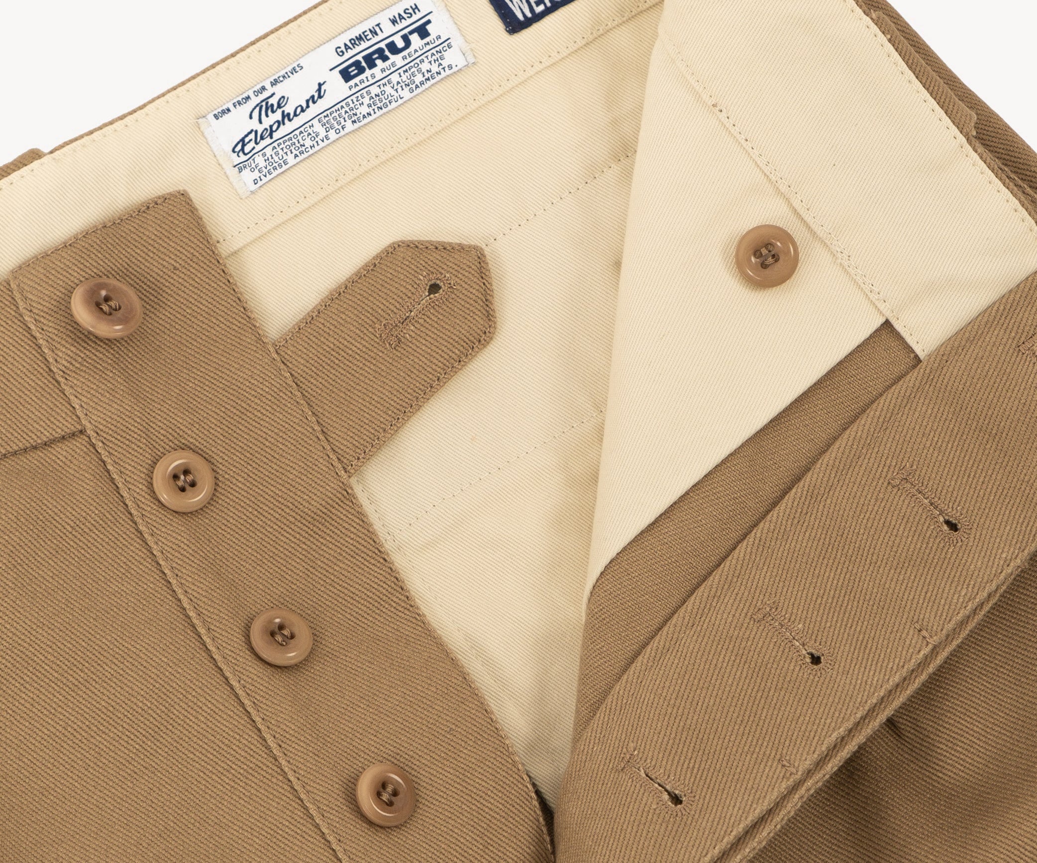 THE ELEPHANT PANTS Pants US26 / KHAKI HEAVY WEIGHT - BRUT Clothing US