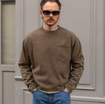 THE BEST LONG SLEEVES POCKET T-SHIRT T-Shirts X-SMALL / LIGHT BROWN - BRUT Clothing US