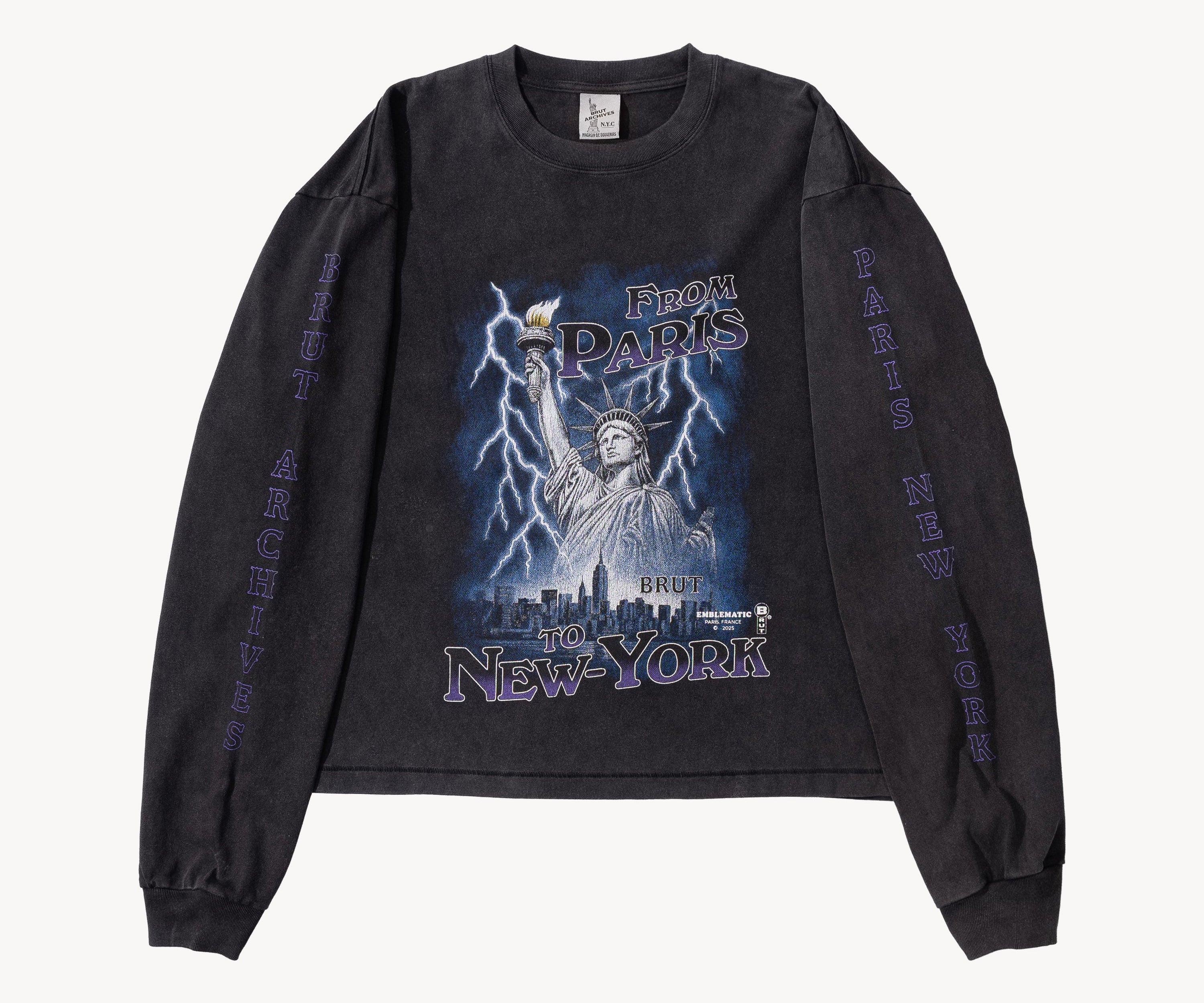FROM PARIS TO NYC TEE T-Shirts X-SMALL / BLACK - BRUT Clothing US
