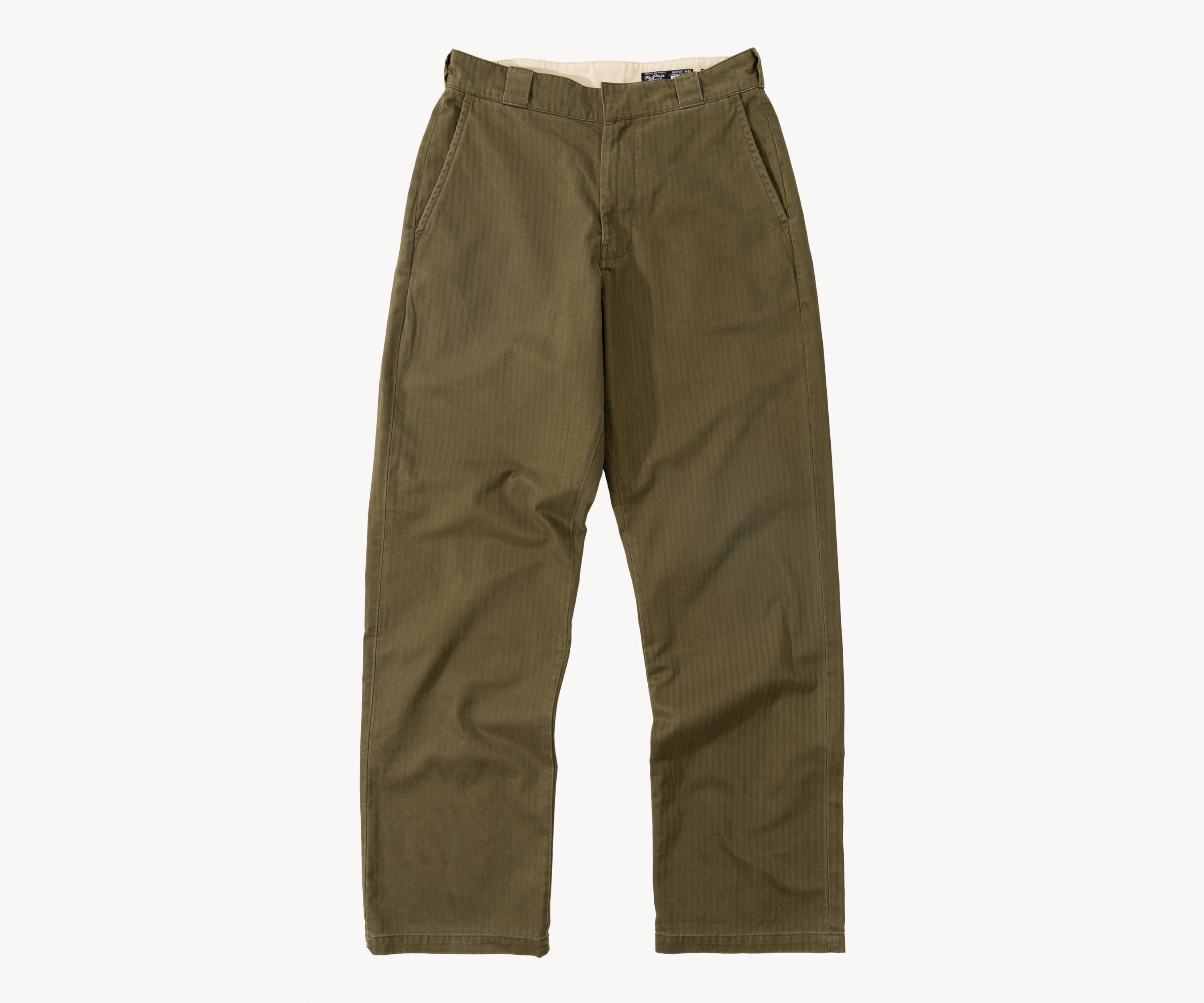 THE PLAIN FRONT PANTS Pants US26 / HBT OLIVE GREEN - BRUT Clothing US