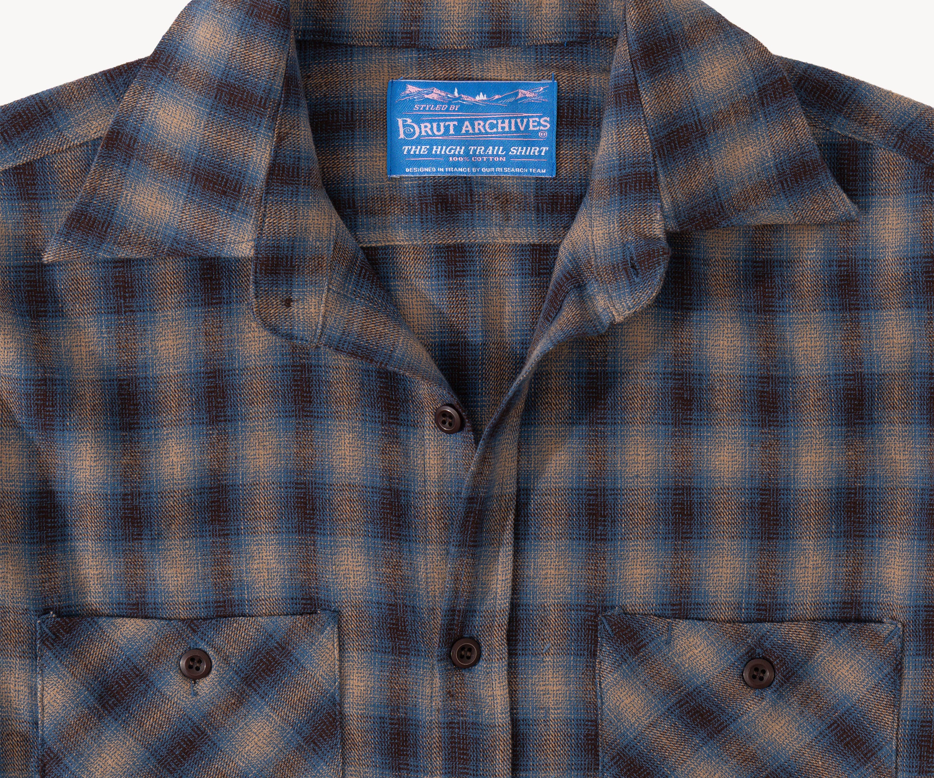 THE HIGH TRAIL SHIRT Shirts SMALL / BROWN / BLUE - BRUT Clothing US