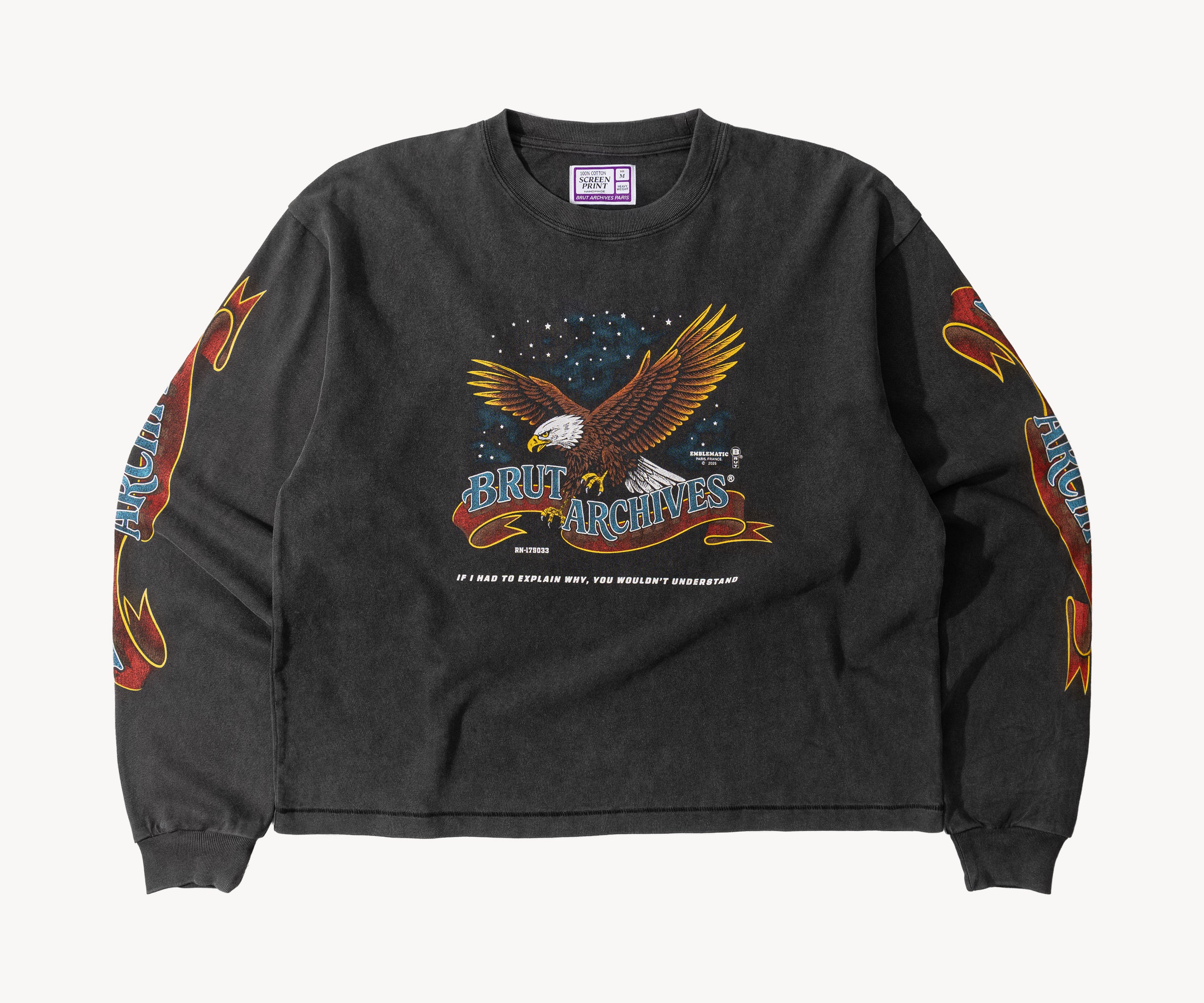 THE NIGHT EAGLE TEE T-Shirts X-SMALL / BLACK - BRUT Clothing US