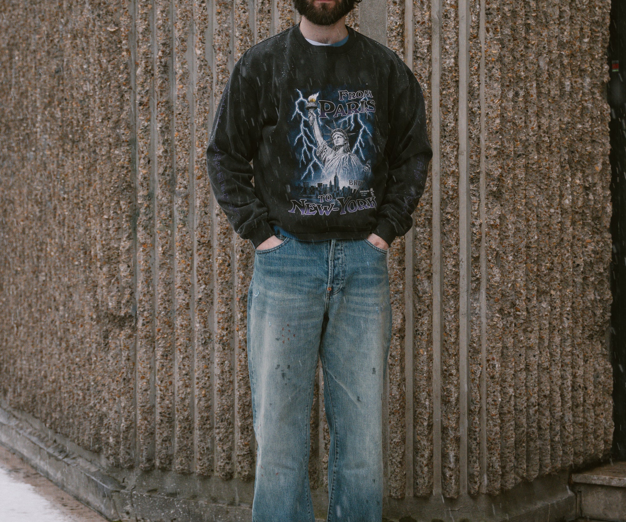 FROM PARIS TO NYC TEE T-Shirts X-SMALL / BLACK - BRUT Clothing US