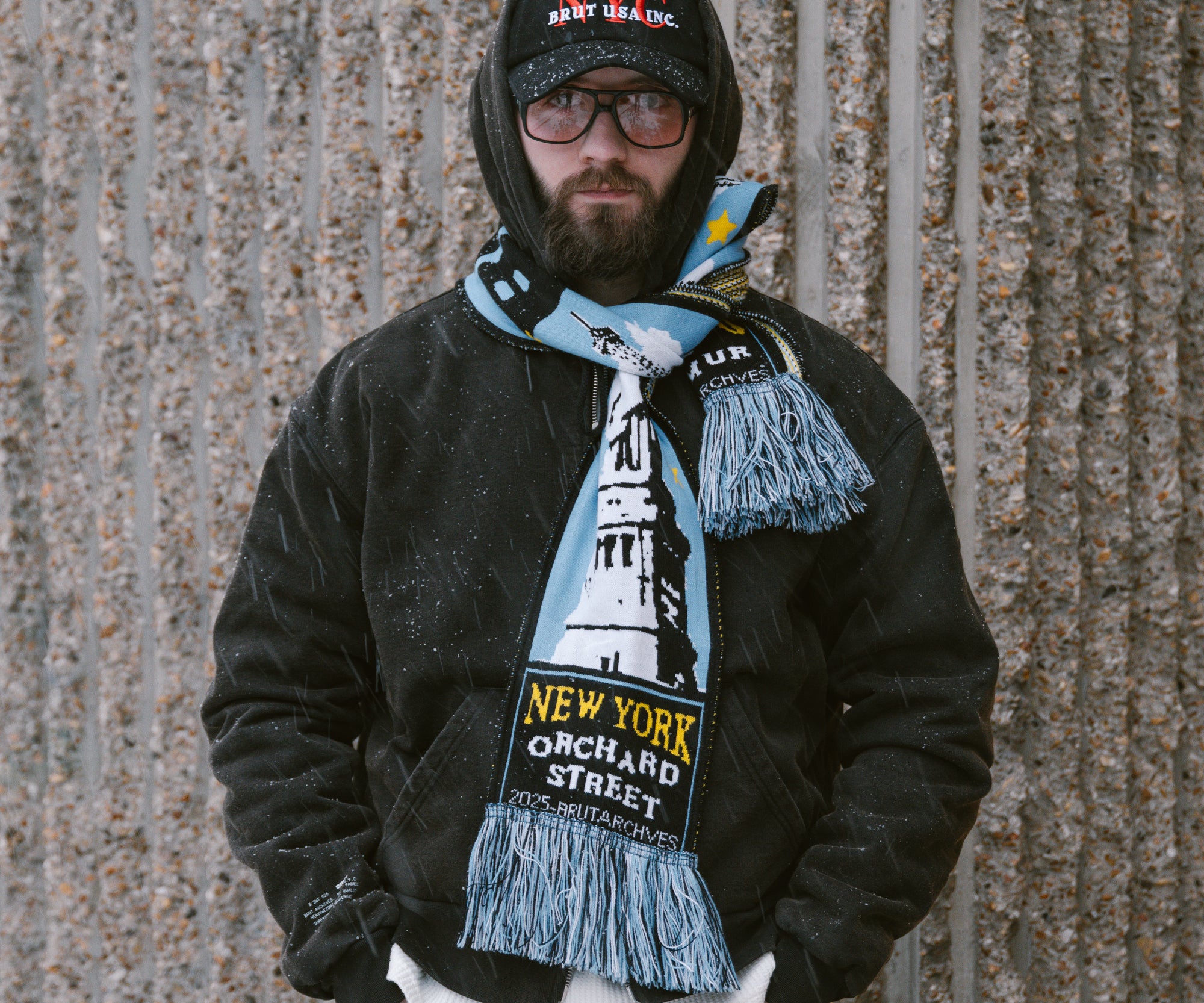 THE PARIS NEW YORK SCARF Scarves BLUE - BRUT Clothing US