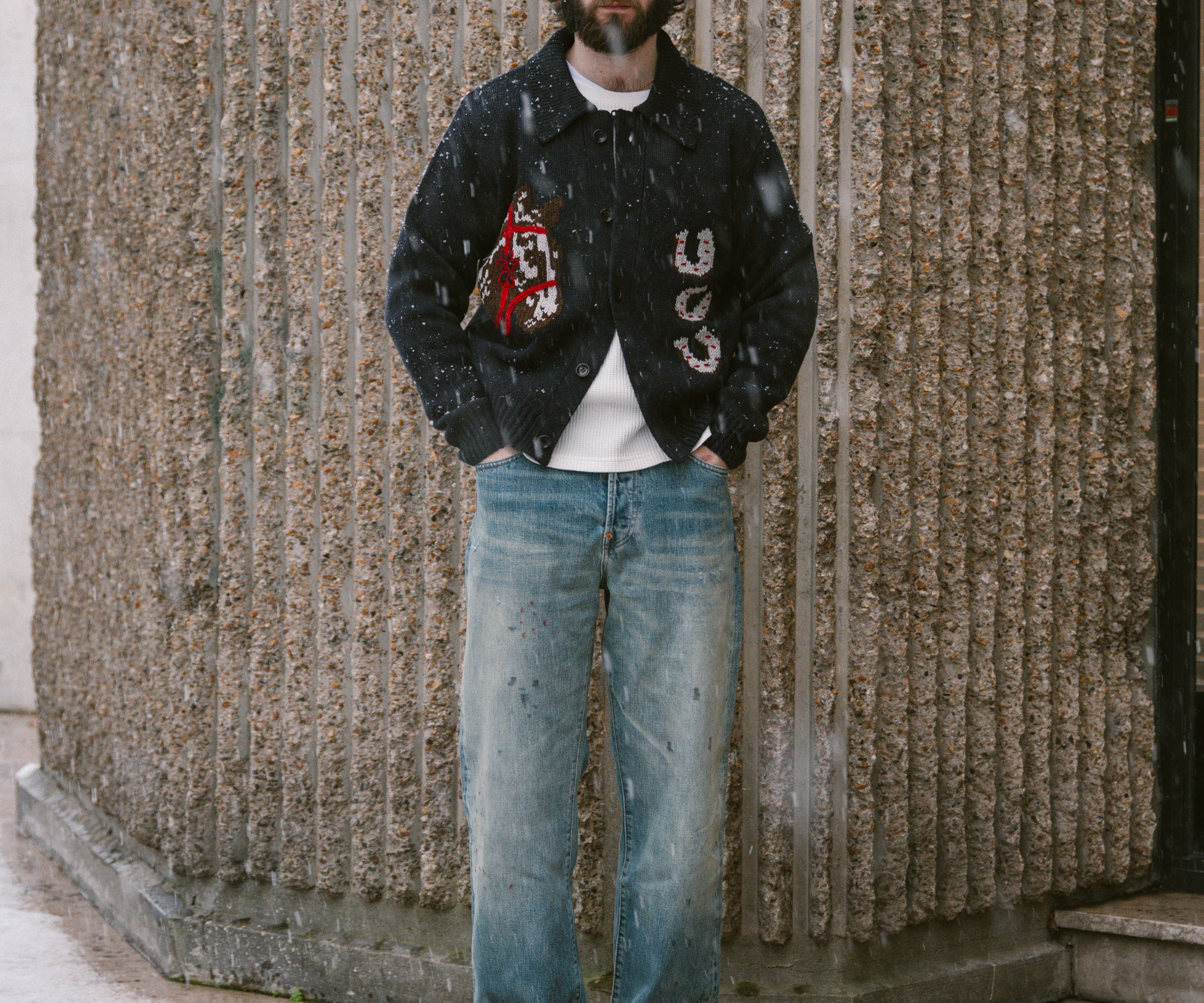 THE BARN CARDIGAN Knitwear X-SMALL / NAVY - BRUT Clothing US