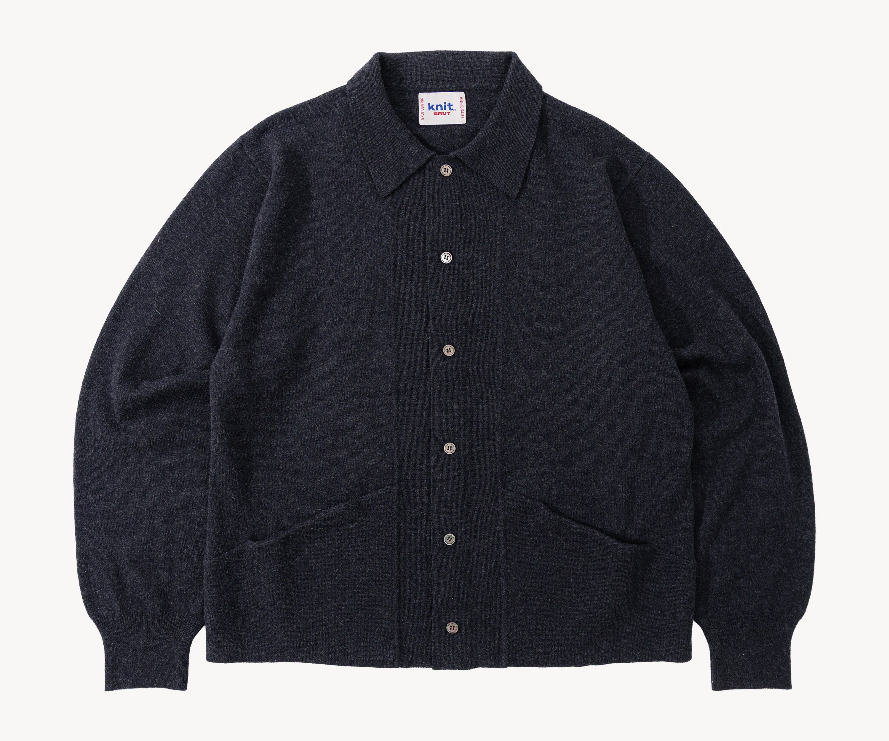 THE OLD SCHOOL POLO Knitwear X-SMALL / ANTHRACITE - BRUT Clothing US