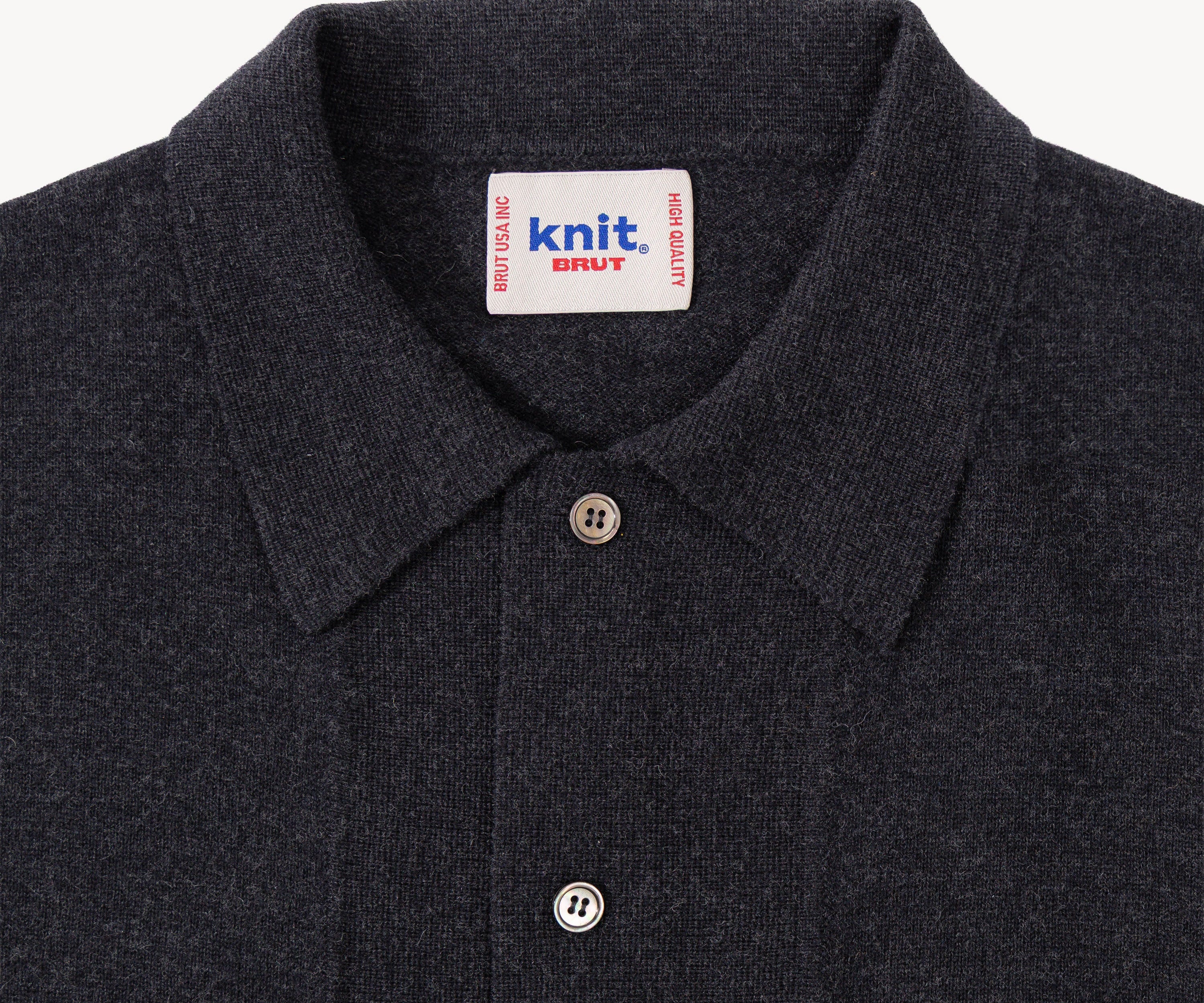 THE OLD SCHOOL POLO Knitwear X-SMALL / ANTHRACITE - BRUT Clothing US