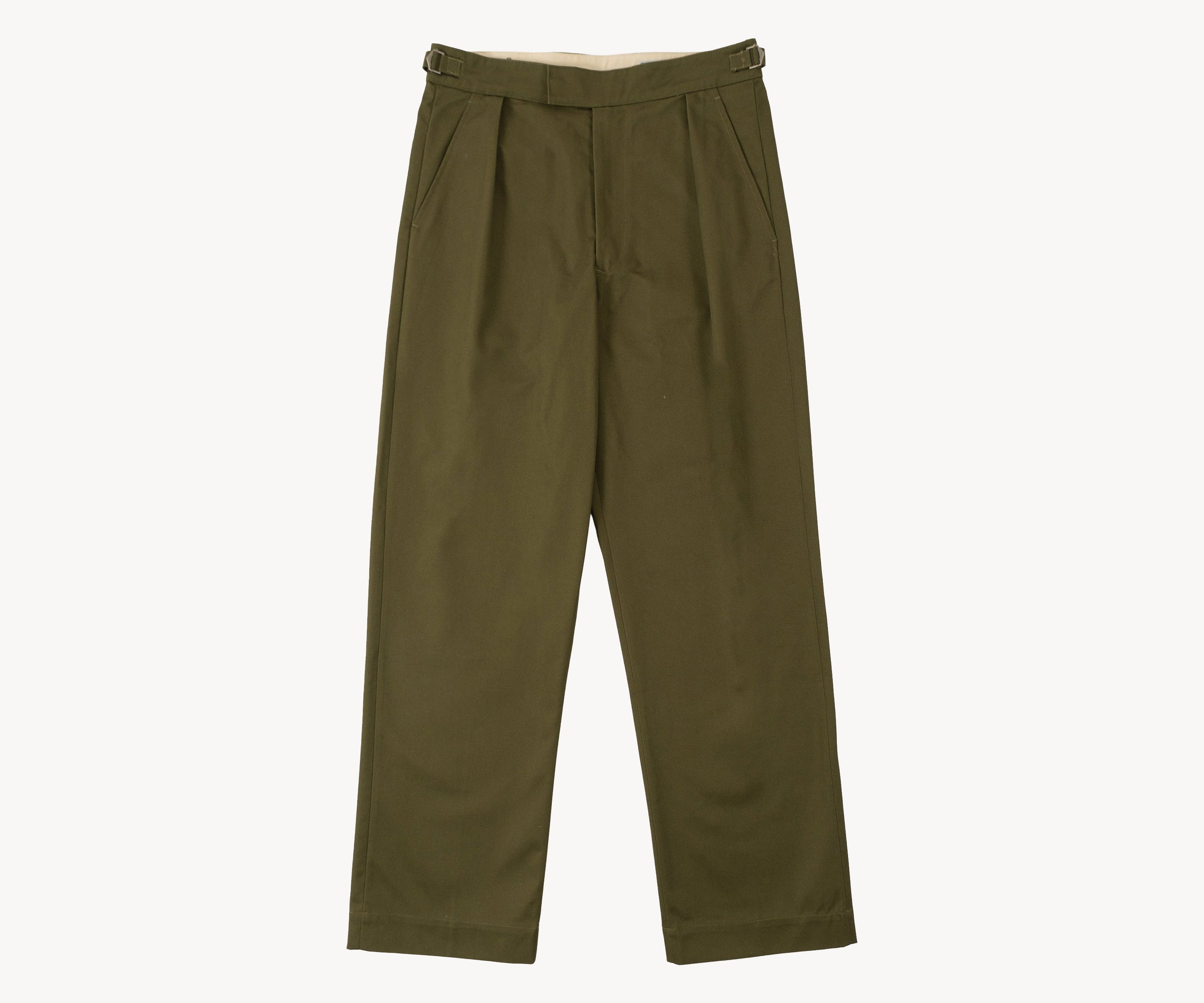 THE ONE PLEAT PANTS Pants US26 / OLIVE GREEN - BRUT Clothing US