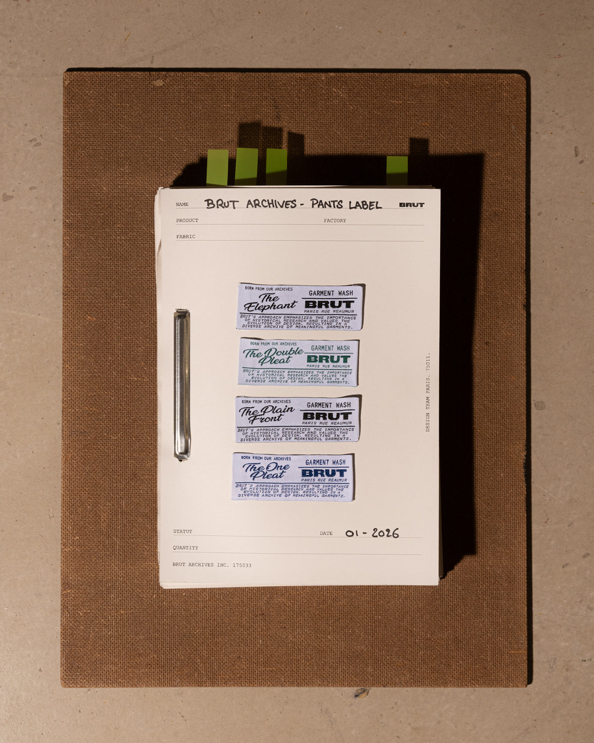 THE BRUT PANTS PROGRAM