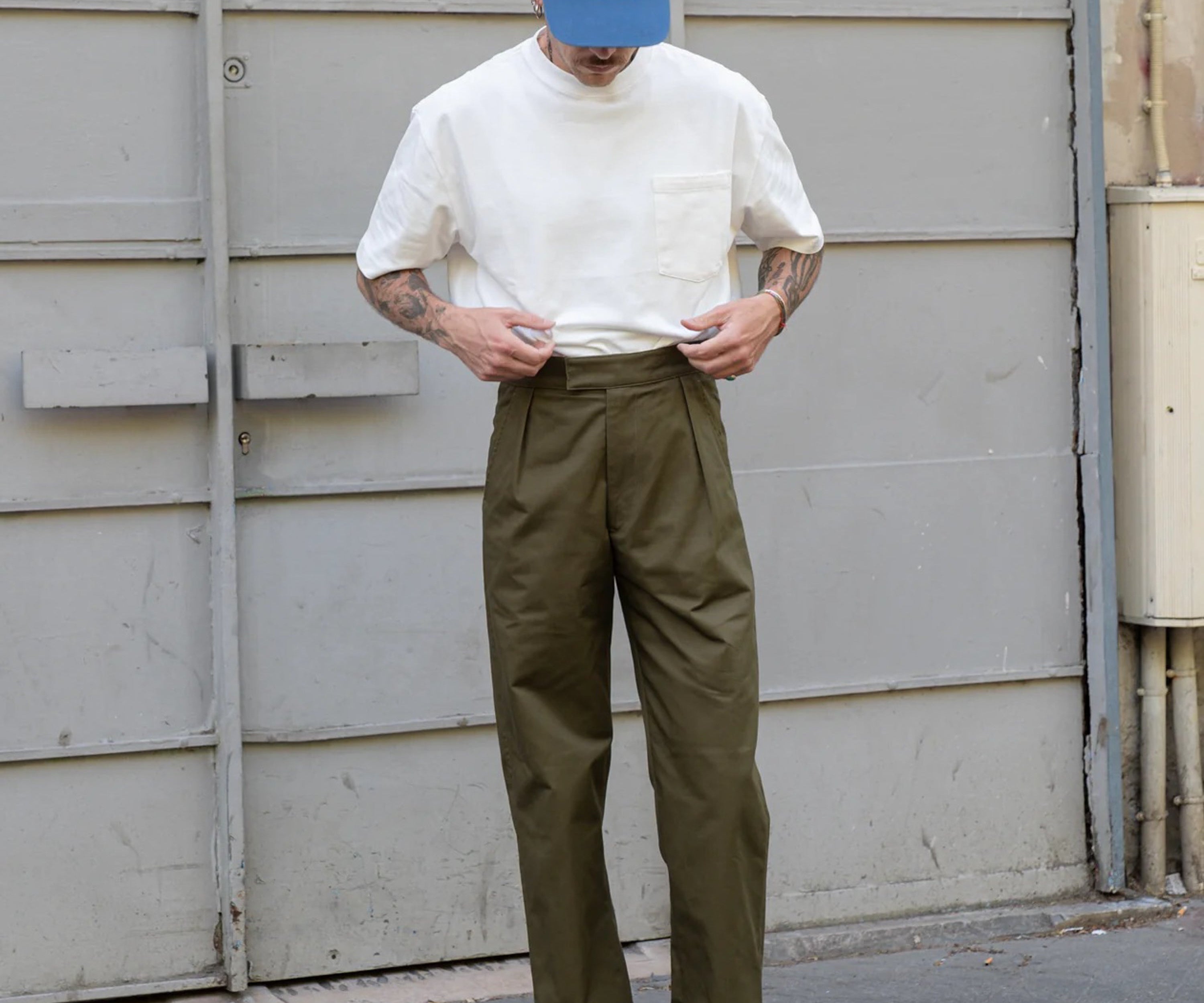 THE ONE PLEAT PANTS Pants US26 / OLIVE GREEN - BRUT Clothing US