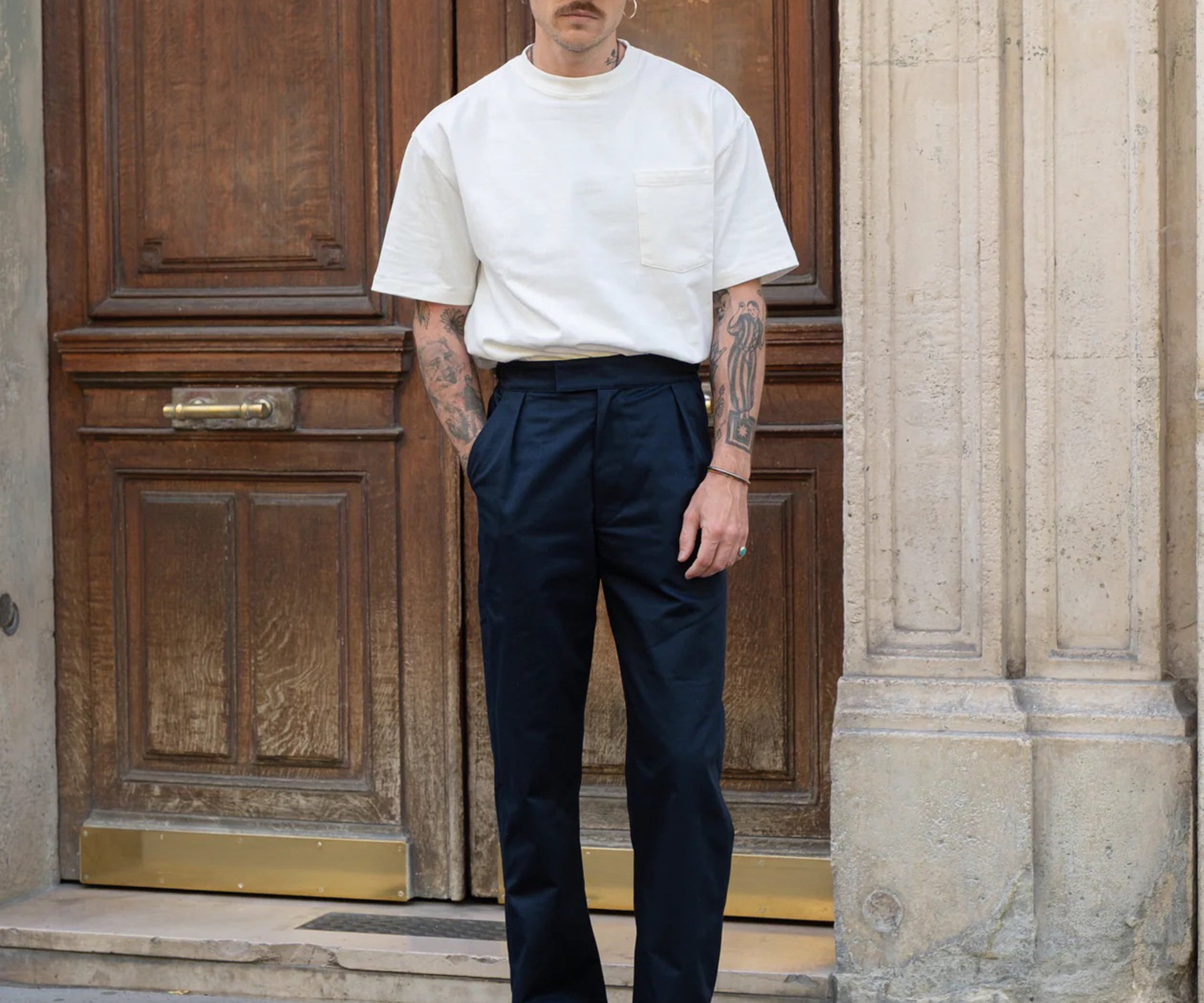 THE ONE PLEAT PANTS Pants US26 / DARK NAVY - BRUT Clothing US
