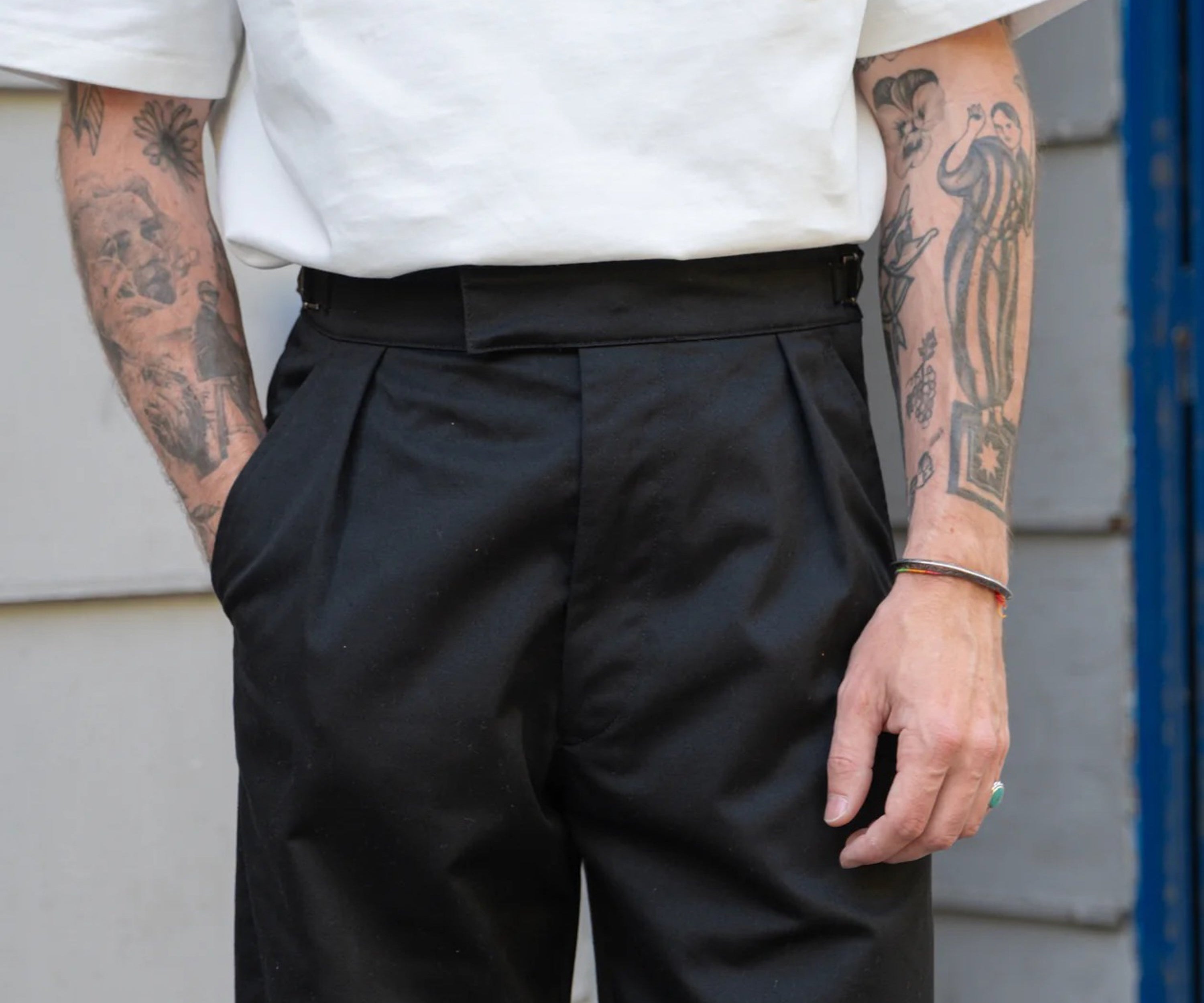 THE ONE PLEAT PANTS Pants US26 / FR36 / BLACK - BRUT Clothing US