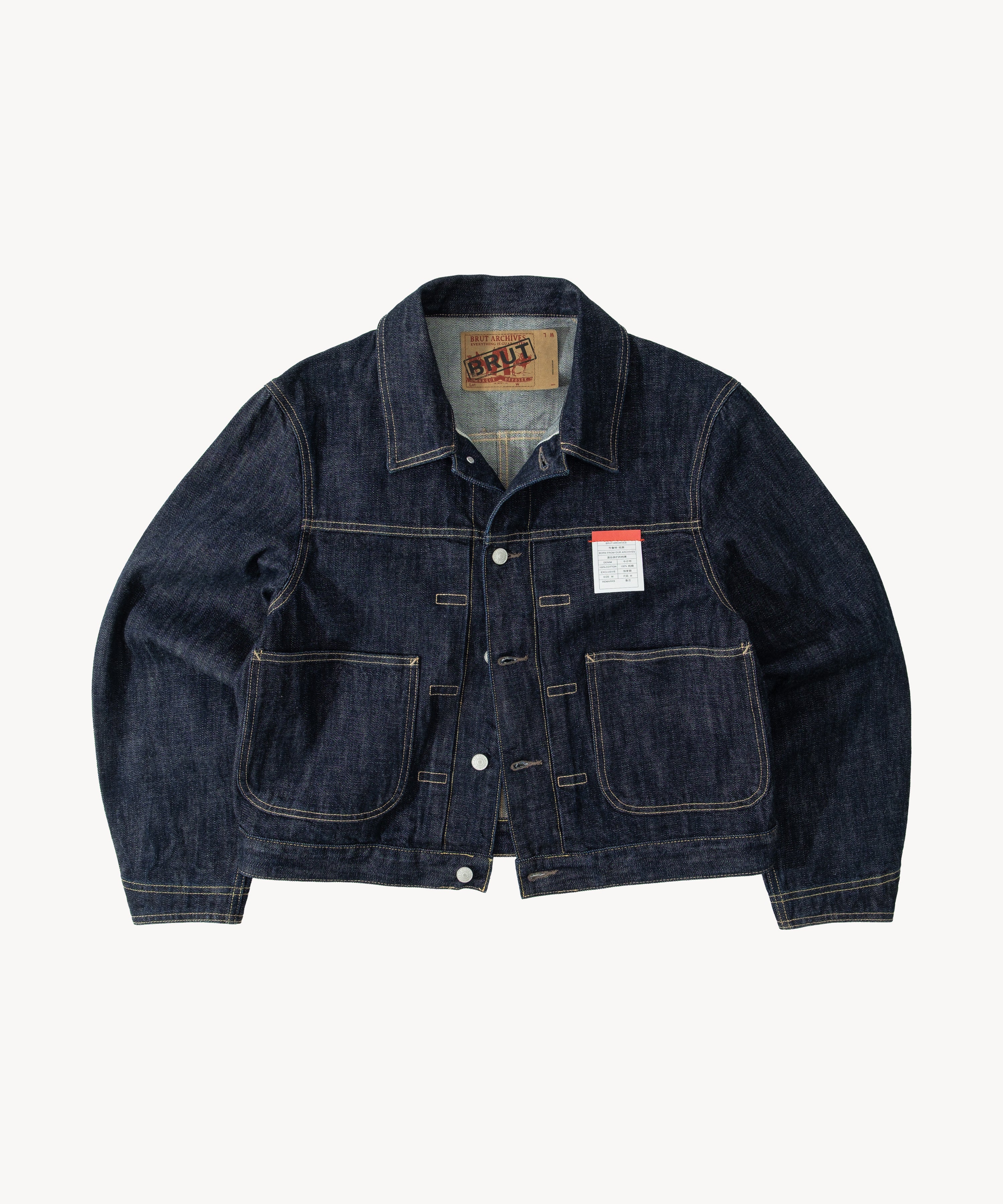 THE PLEATED SELVEDGE DENIM JACKET - RAW INDIGO | BRUT CLOTHING