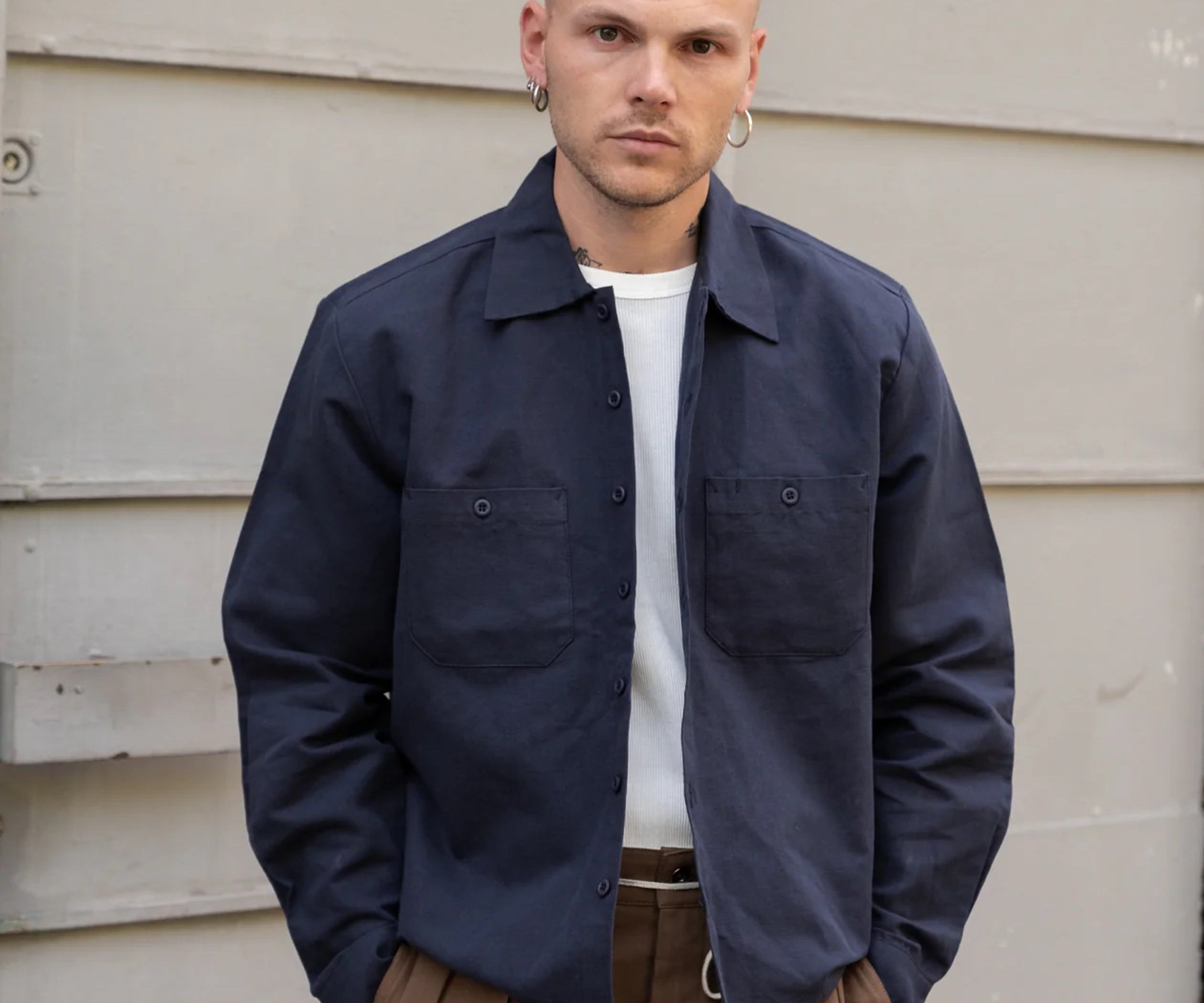 THE OVERSIZED WORK SHIRT Shirts X-SMALL / NAVY - BRUT Clothing US