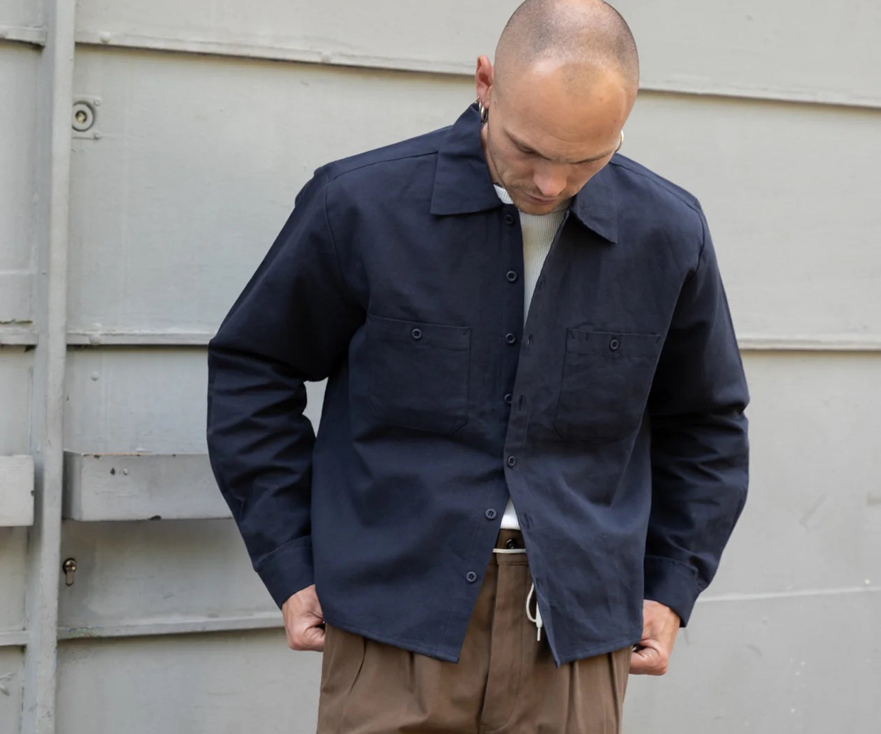 THE OVERSIZED WORK SHIRT Shirts X-SMALL / NAVY - BRUT Clothing US