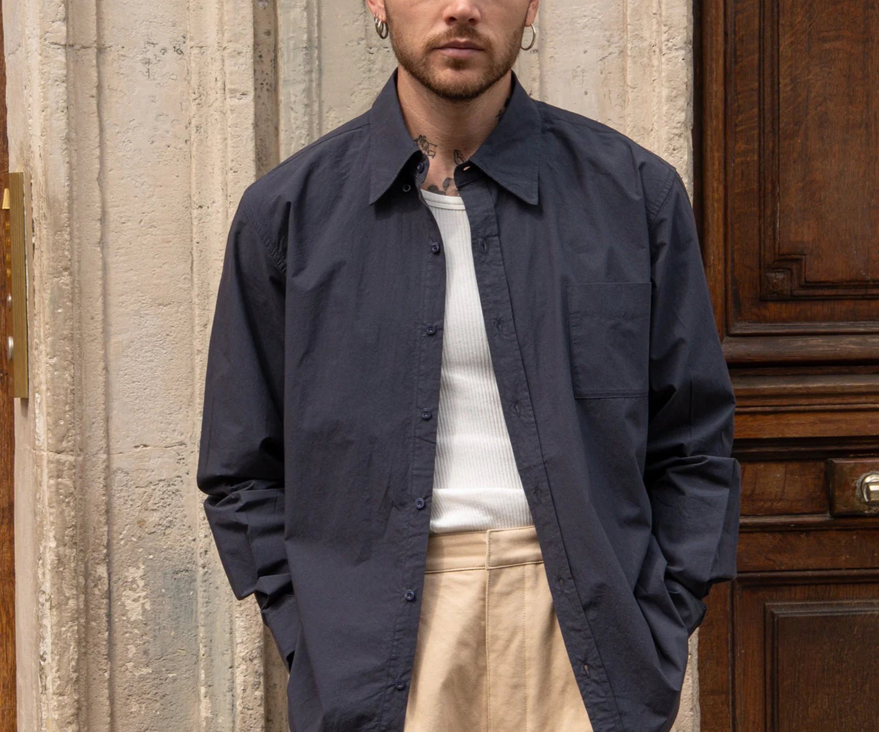 THE BEST POPLIN SHIRT Shirts X-SMALL / NAVY - BRUT Clothing US