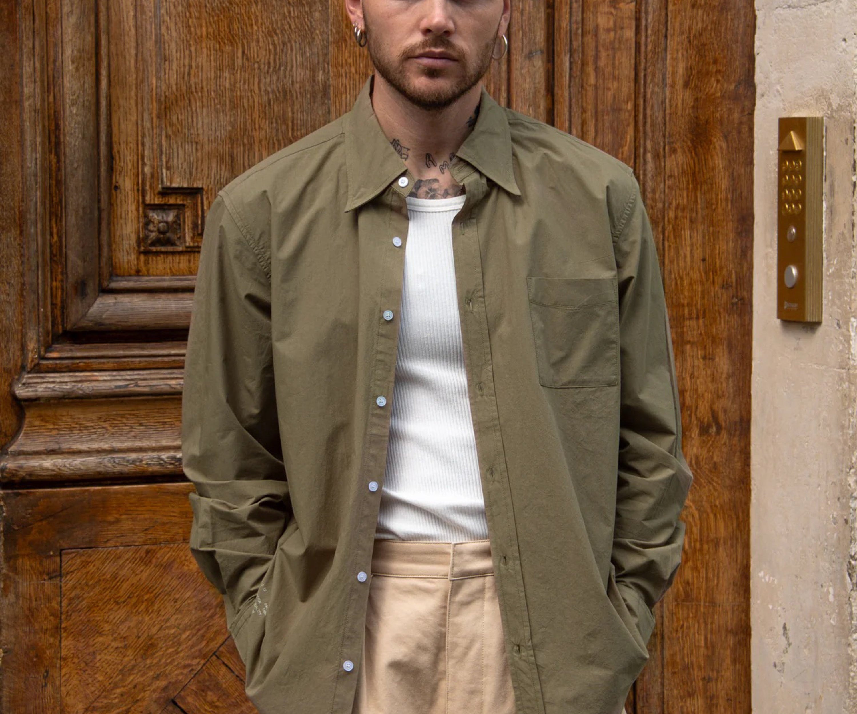 THE BEST POPLIN SHIRT Shirts X-SMALL / OLIVE GREEN - BRUT Clothing US
