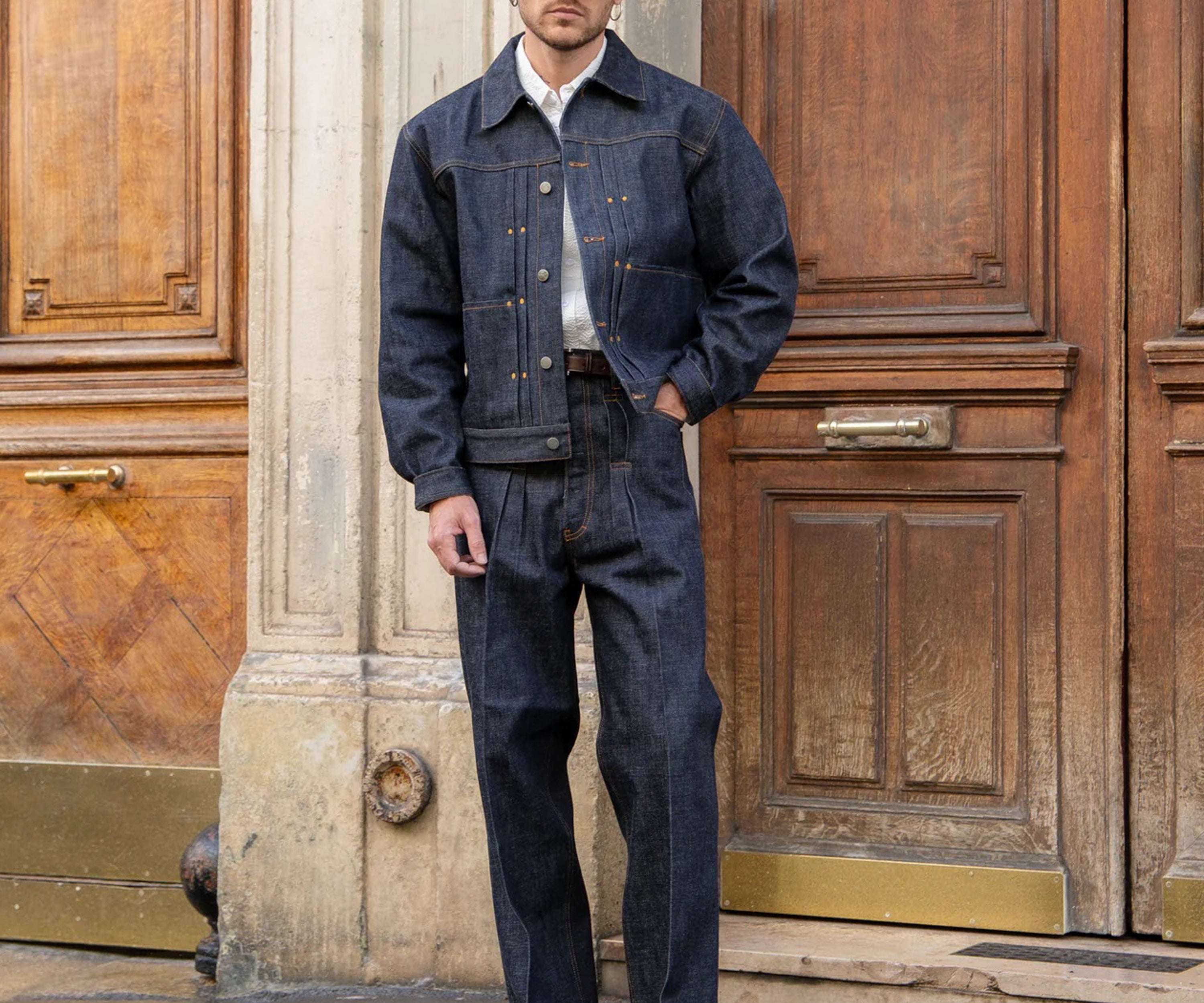 THE DOUBLE PLEATED DENIM Pants US28 / RAW INDIGO - BRUT Clothing US
