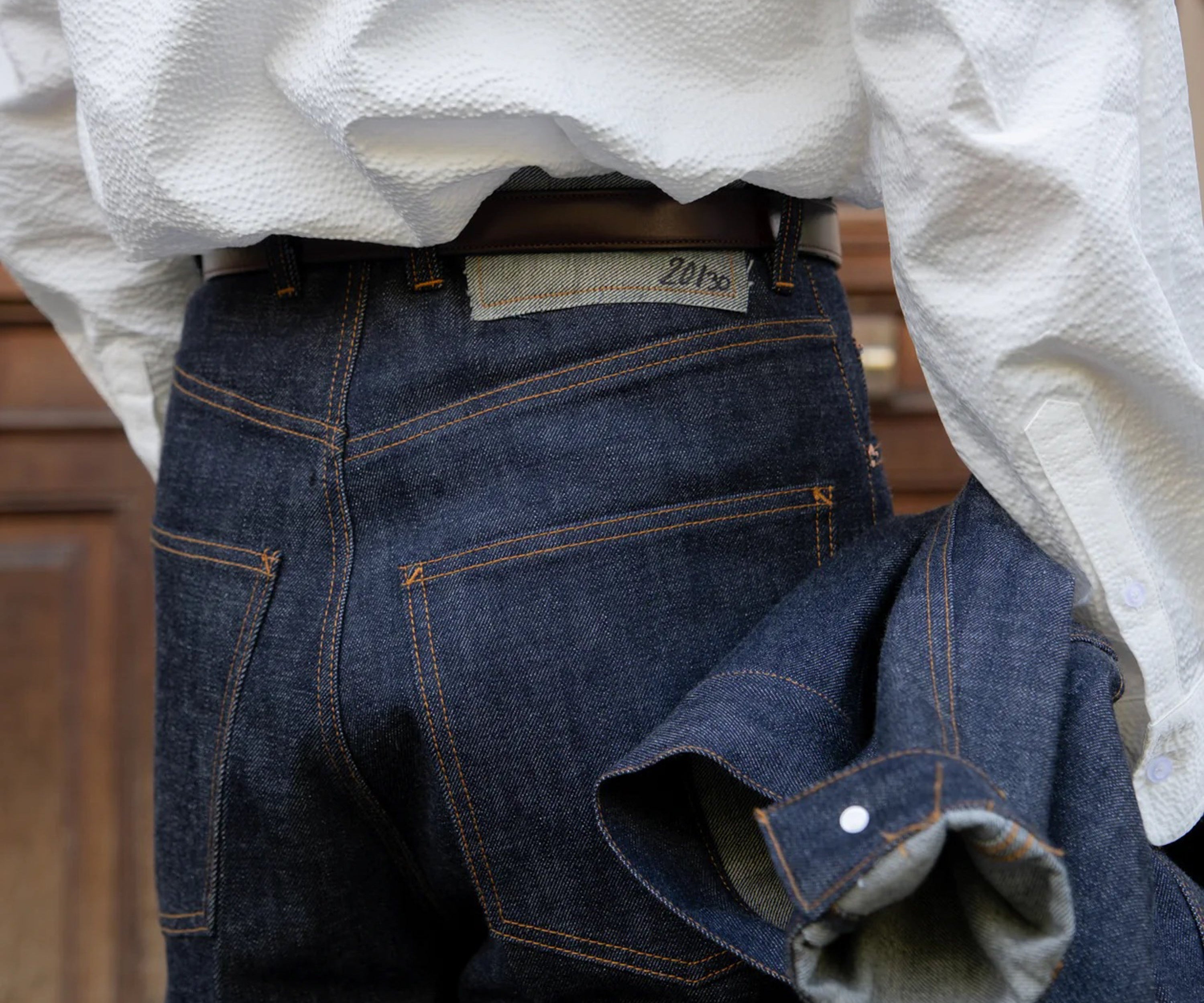 THE DOUBLE PLEATED DENIM Pants US28 / RAW INDIGO - BRUT Clothing US