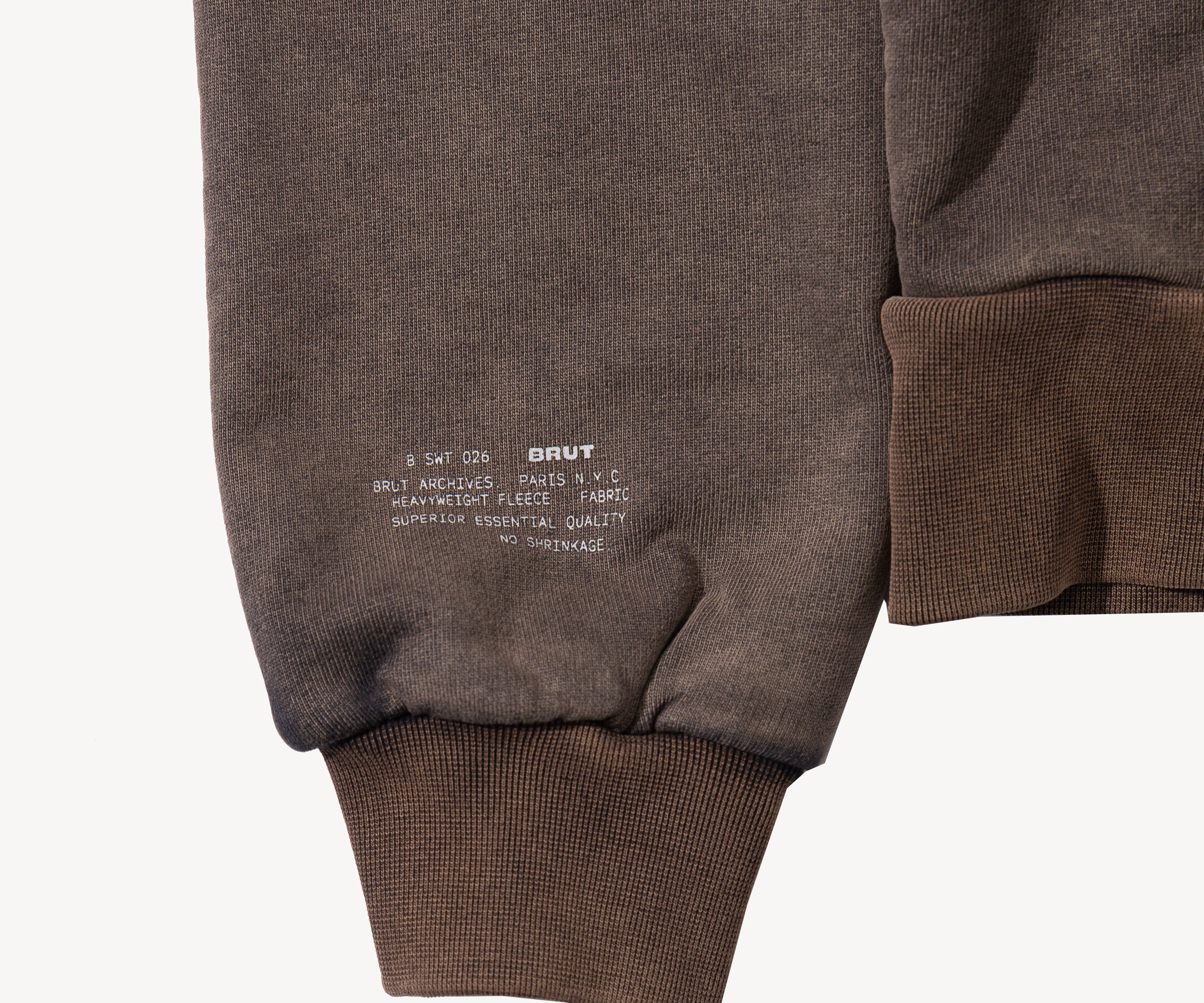 THE RAGGED THERMAL HOODIE Sweatshirts X-SMALL / FADED GREY - BRUT Clothing US
