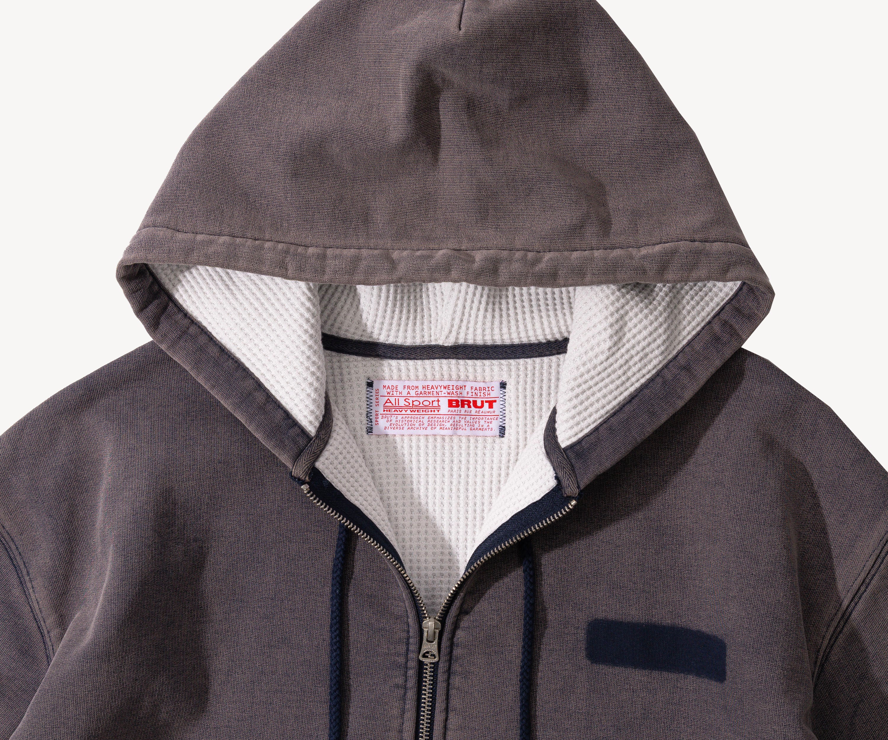 THE RAGGED THERMAL HOODIE Sweatshirts X-SMALL / FADED NAVY - BRUT Clothing US