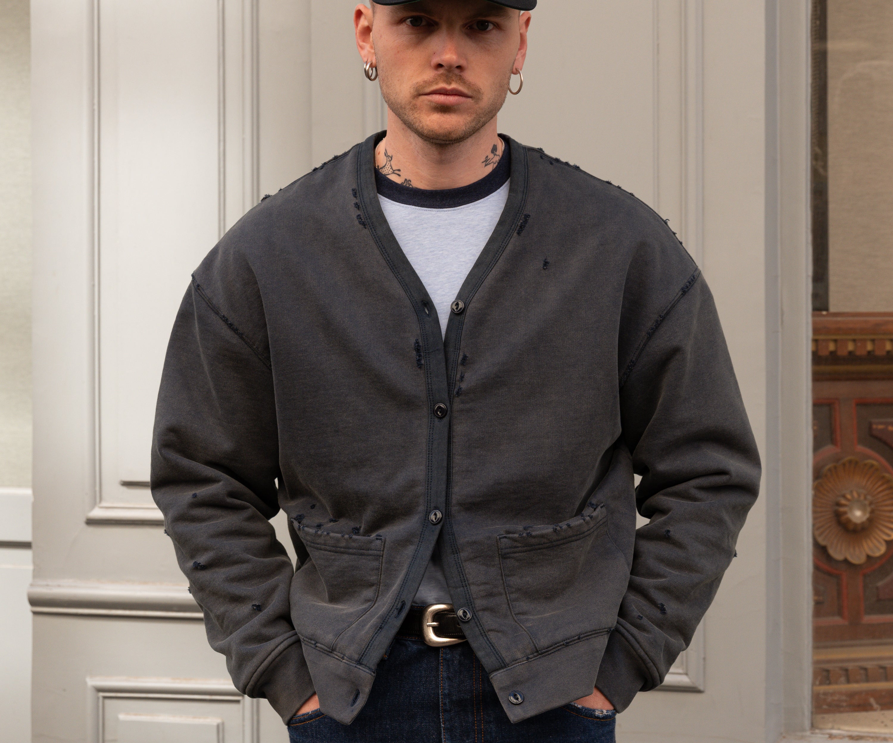 THE RAGGED CARDIGAN Sweatshirts X-SMALL / FADED NAVY - BRUT Clothing US
