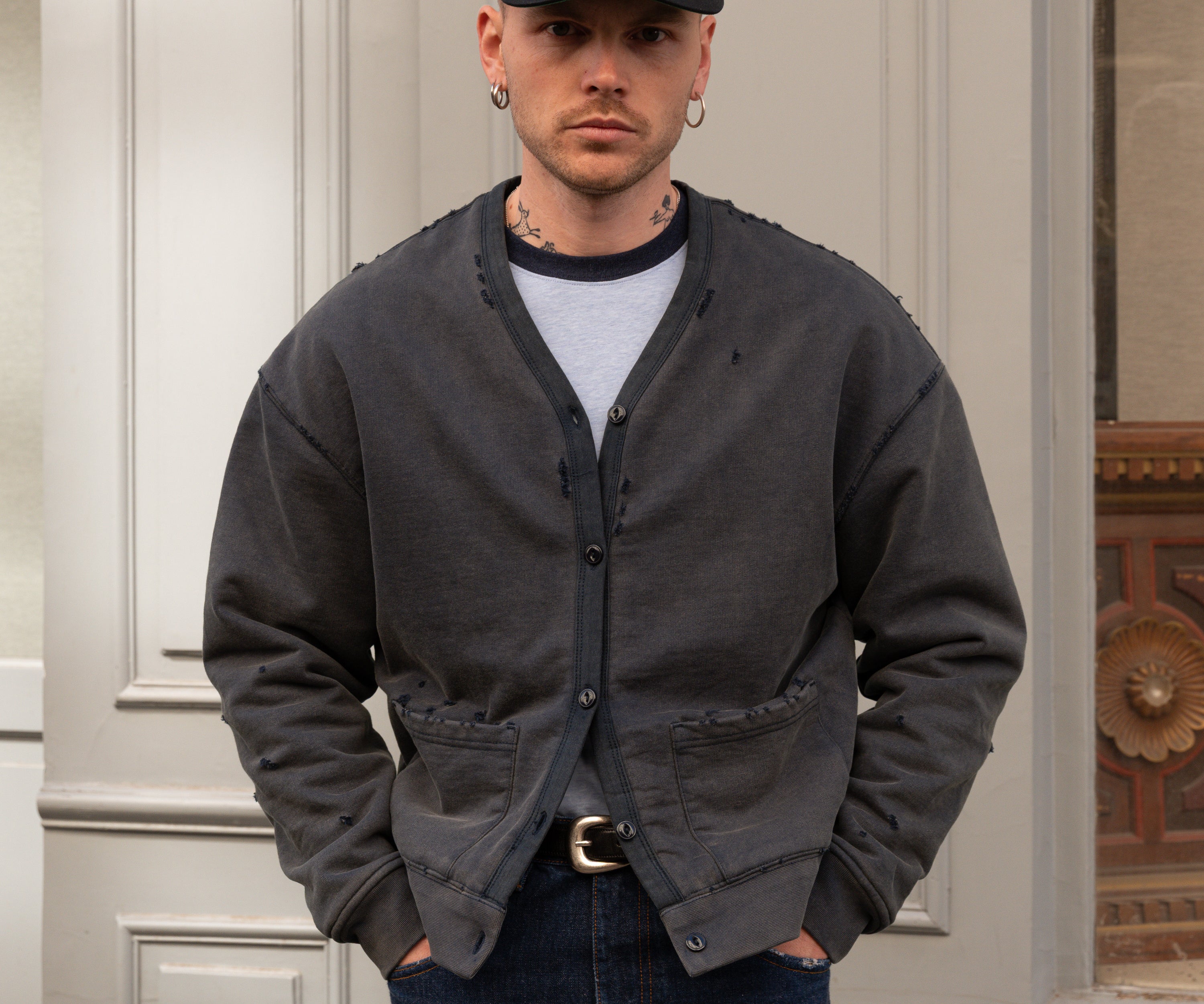 THE RAGGED CARDIGAN Sweatshirts X-SMALL / FADED NAVY - BRUT Clothing US
