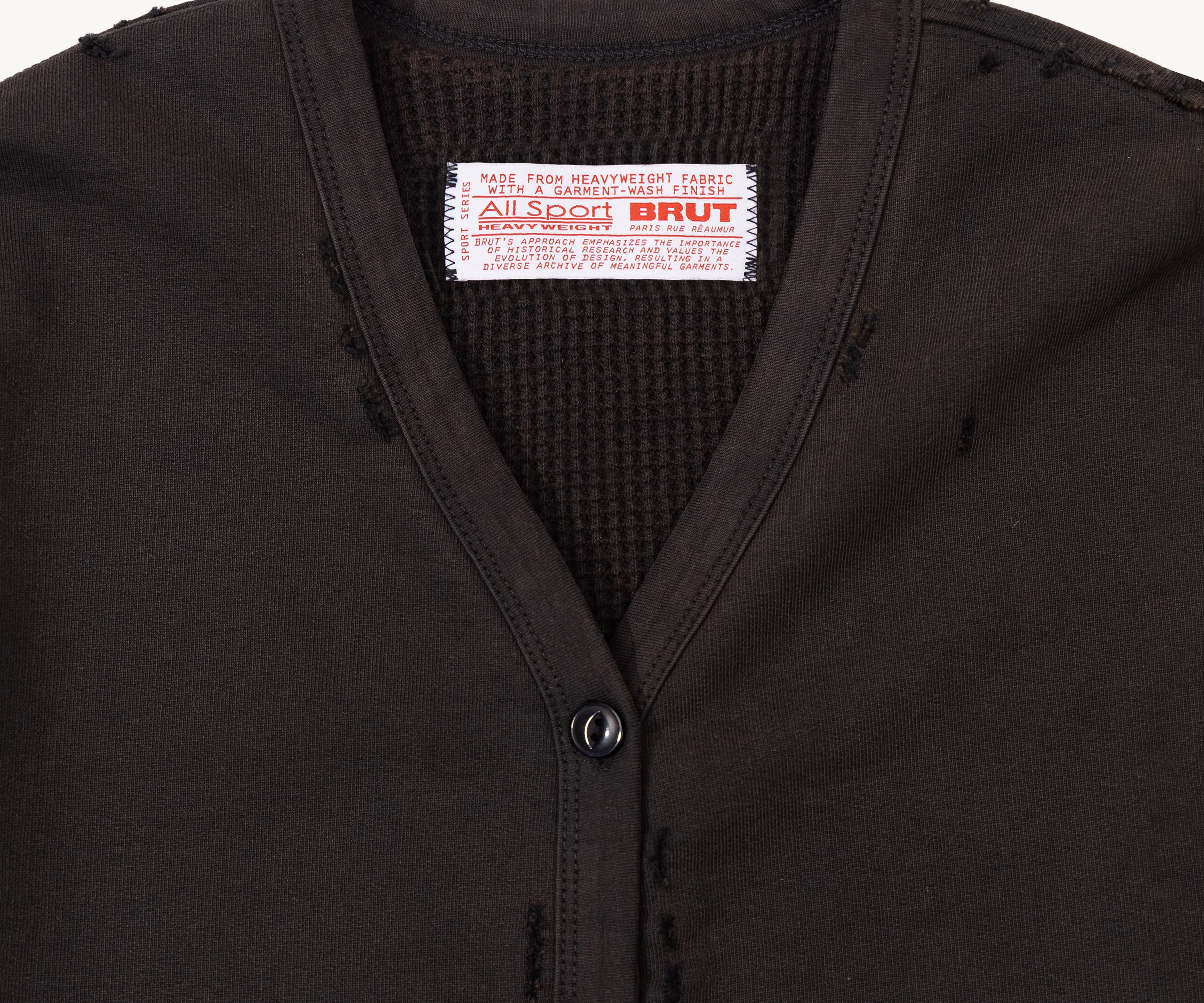 THE RAGGED CARDIGAN Sweatshirts X-SMALL / FADED BLACK - BRUT Clothing US