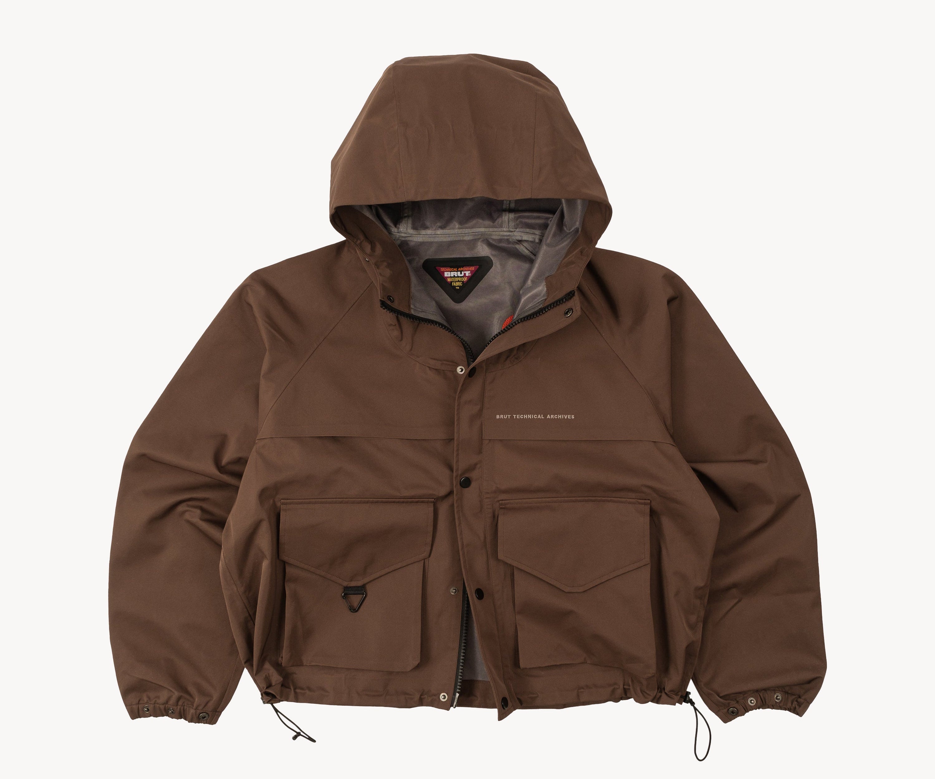 THE RAIN CROPPED JACKET Coats & Jackets X-SMALL / BROWN - BRUT Clothing US
