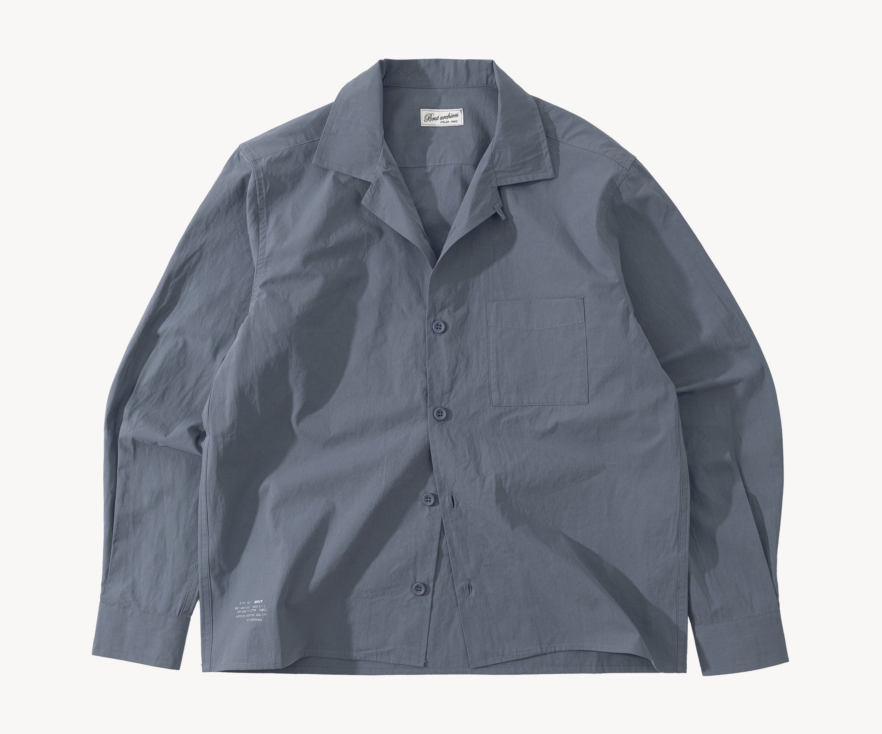 THE RETIREE POPLIN SHIRT Shirts X-SMALL / BLUE - BRUT Clothing US