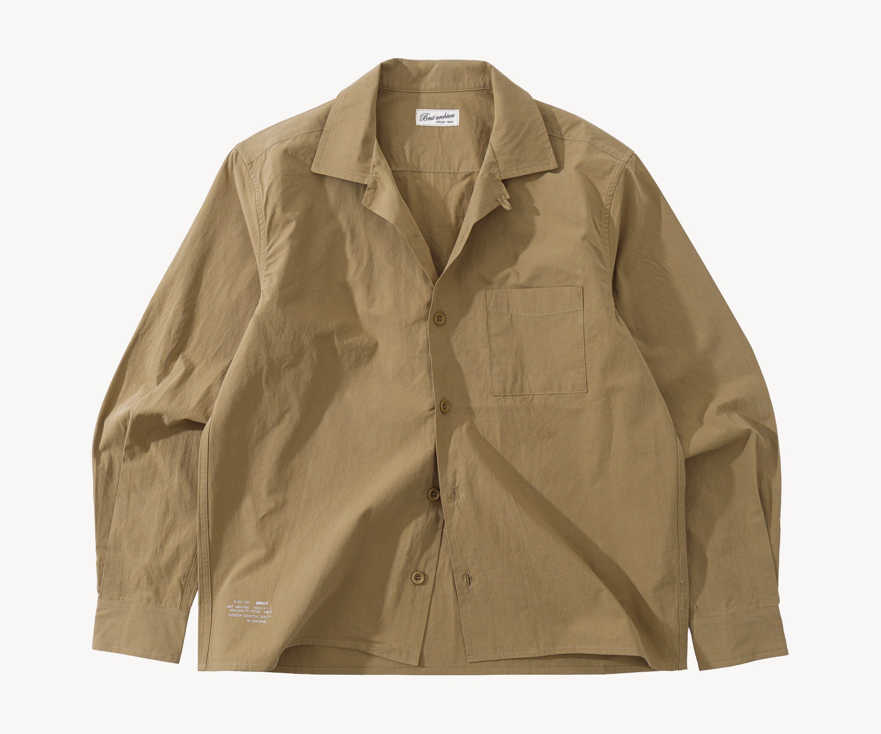 THE RETIREE POPLIN SHIRT Shirts X-SMALL / KHAKI - BRUT Clothing US
