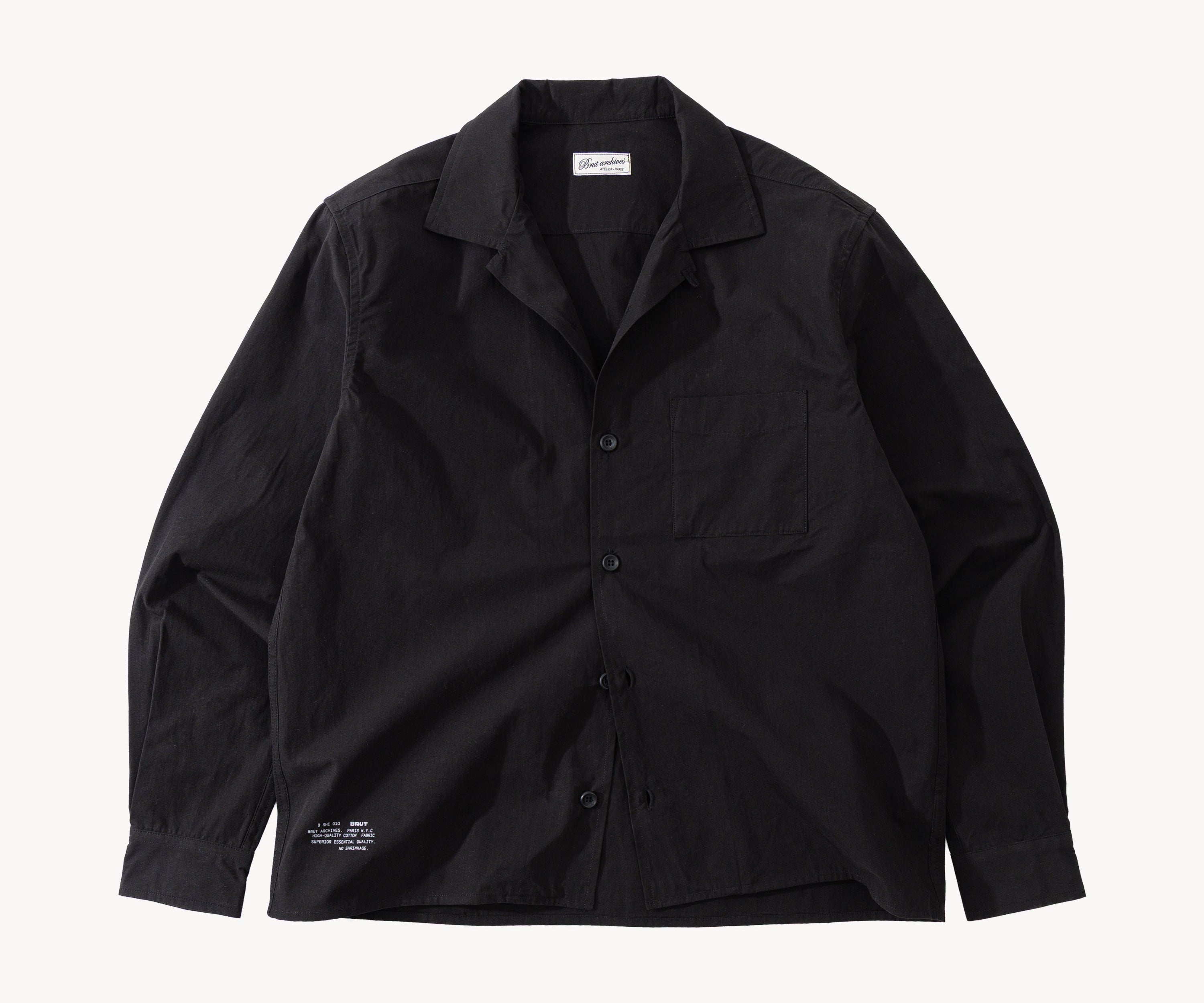 THE RETIREE POPLIN SHIRT Shirts X-SMALL / BLACK - BRUT Clothing US