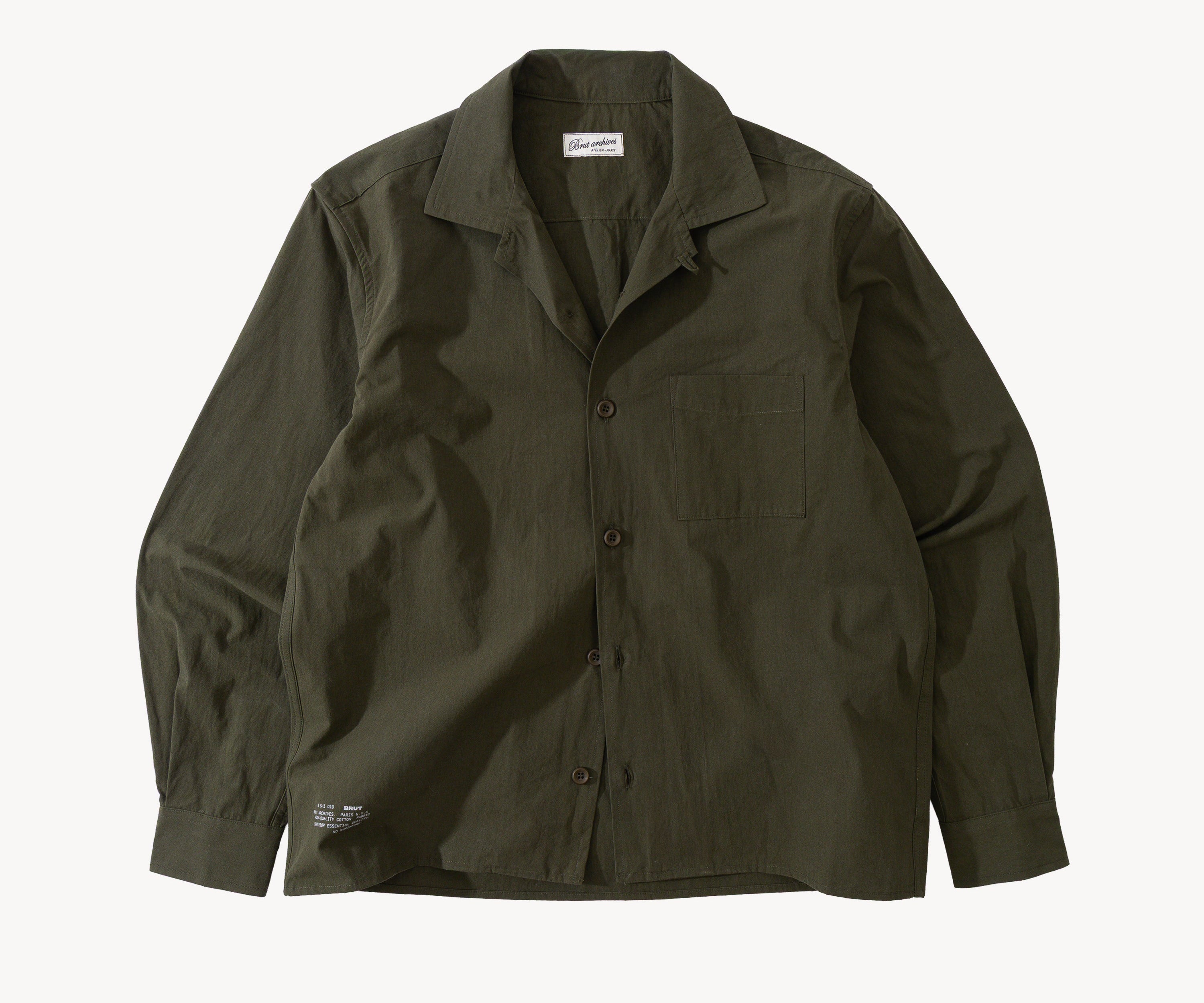 THE RETIREE POPLIN SHIRT Shirts X-SMALL / DARK OLIVE - BRUT Clothing US