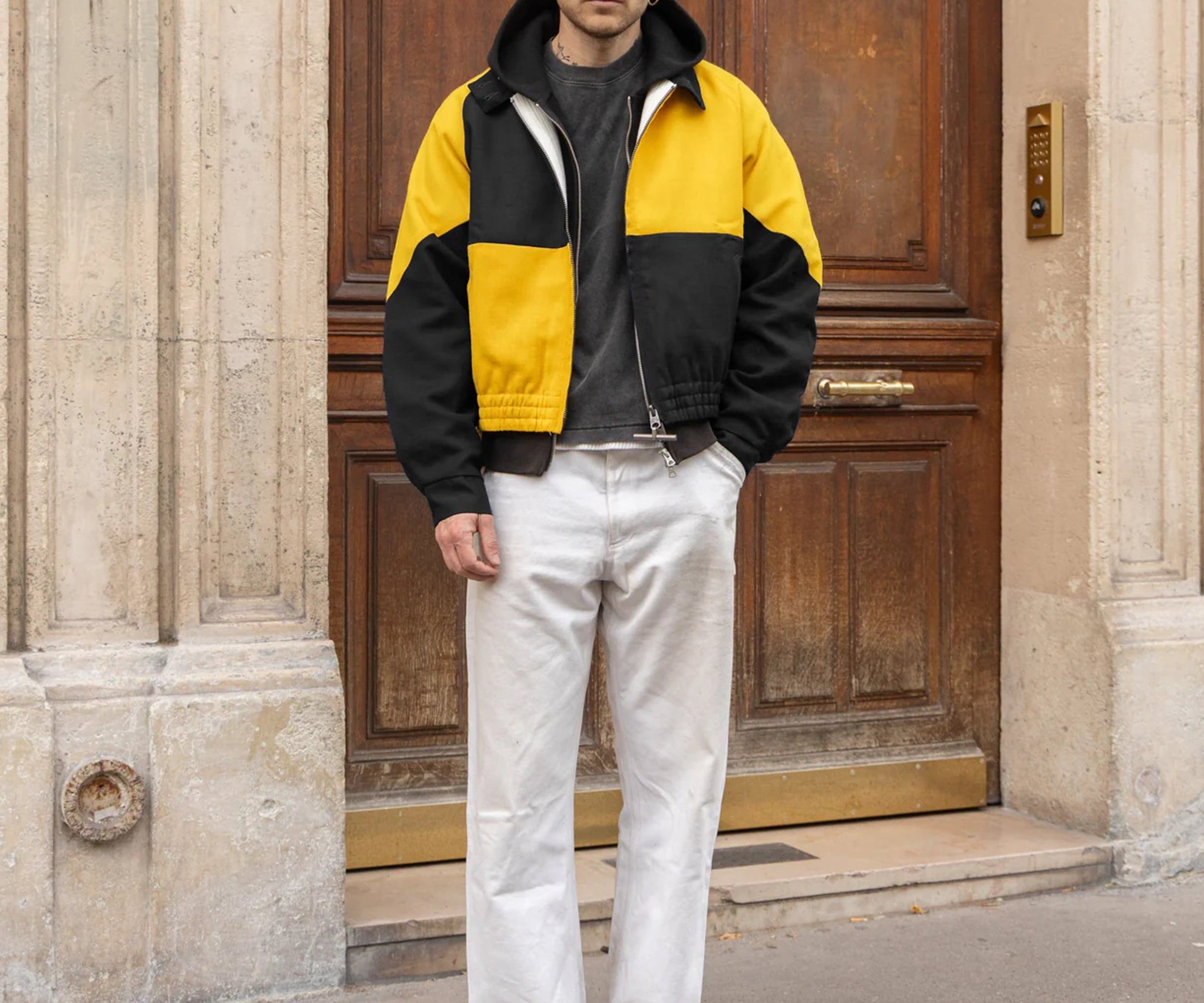 REWORK® FLAG JACKET Coats & Jackets X-SMALL / BLACK / YELLOW - BRUT Clothing US