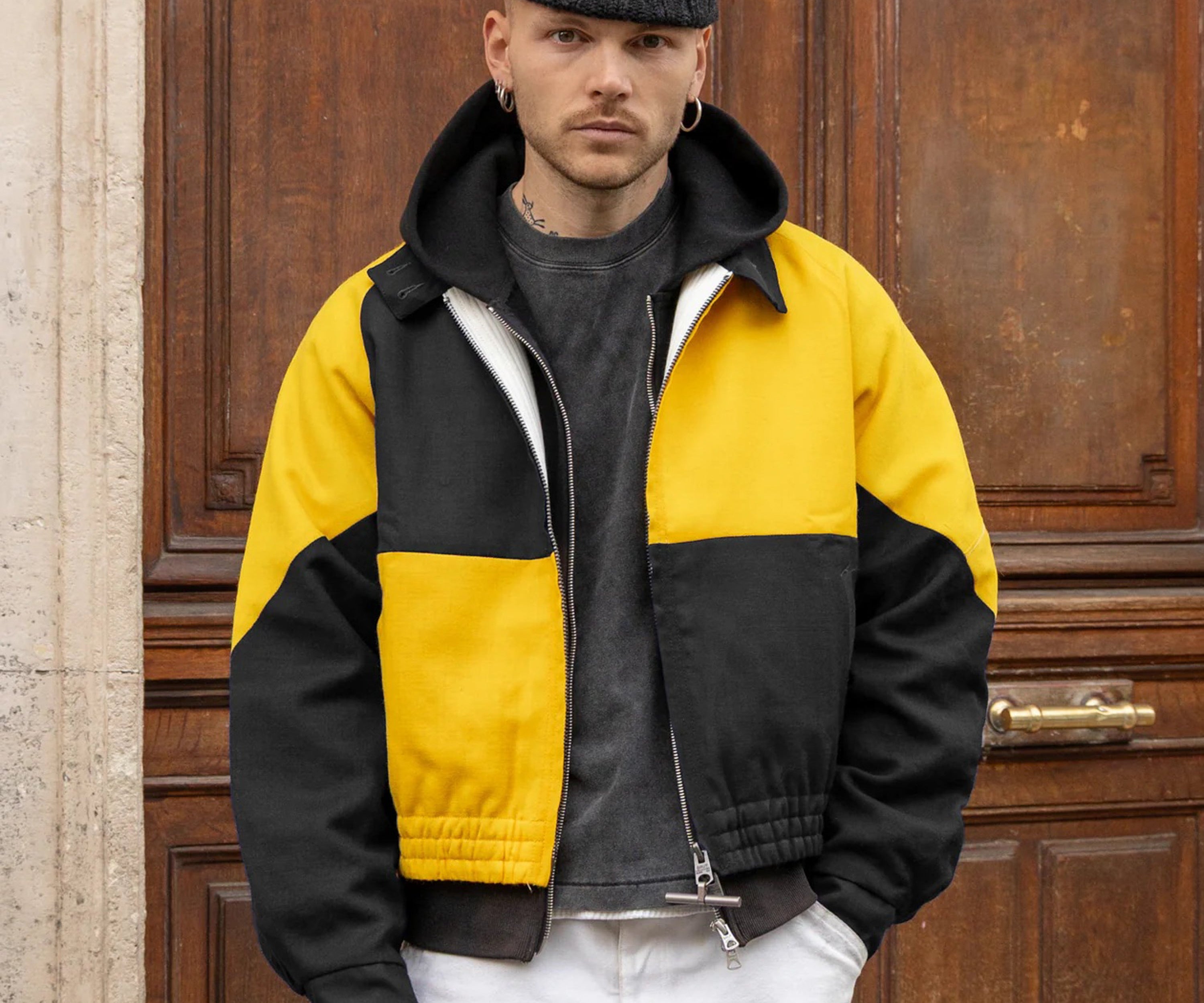 REWORK® FLAG JACKET Coats & Jackets X-SMALL / BLACK / YELLOW - BRUT Clothing US