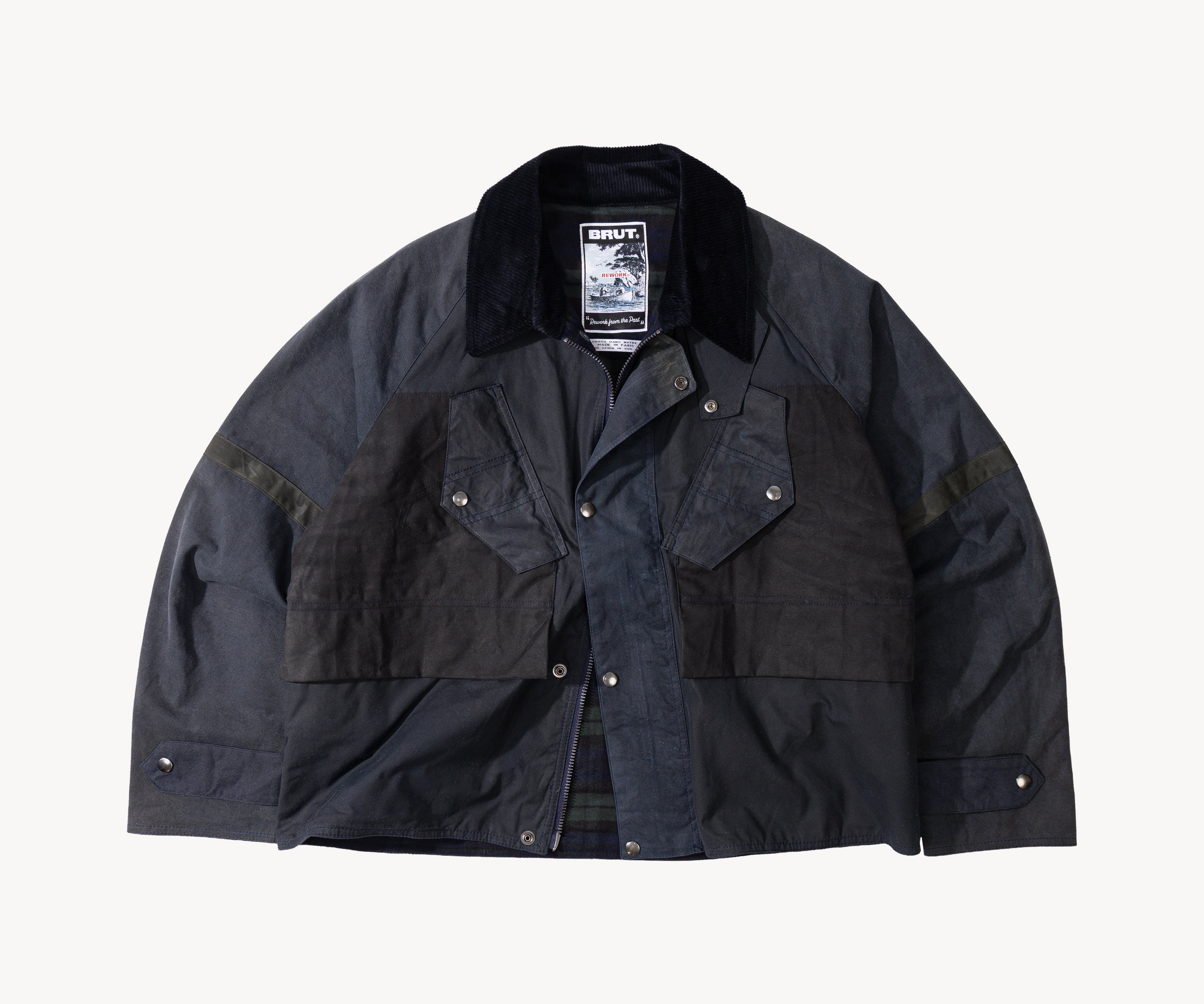 REWORK® TACTICAL WAX JACKET - N° 022 Coats & Jackets LARGE / BLUE - BRUT Clothing US