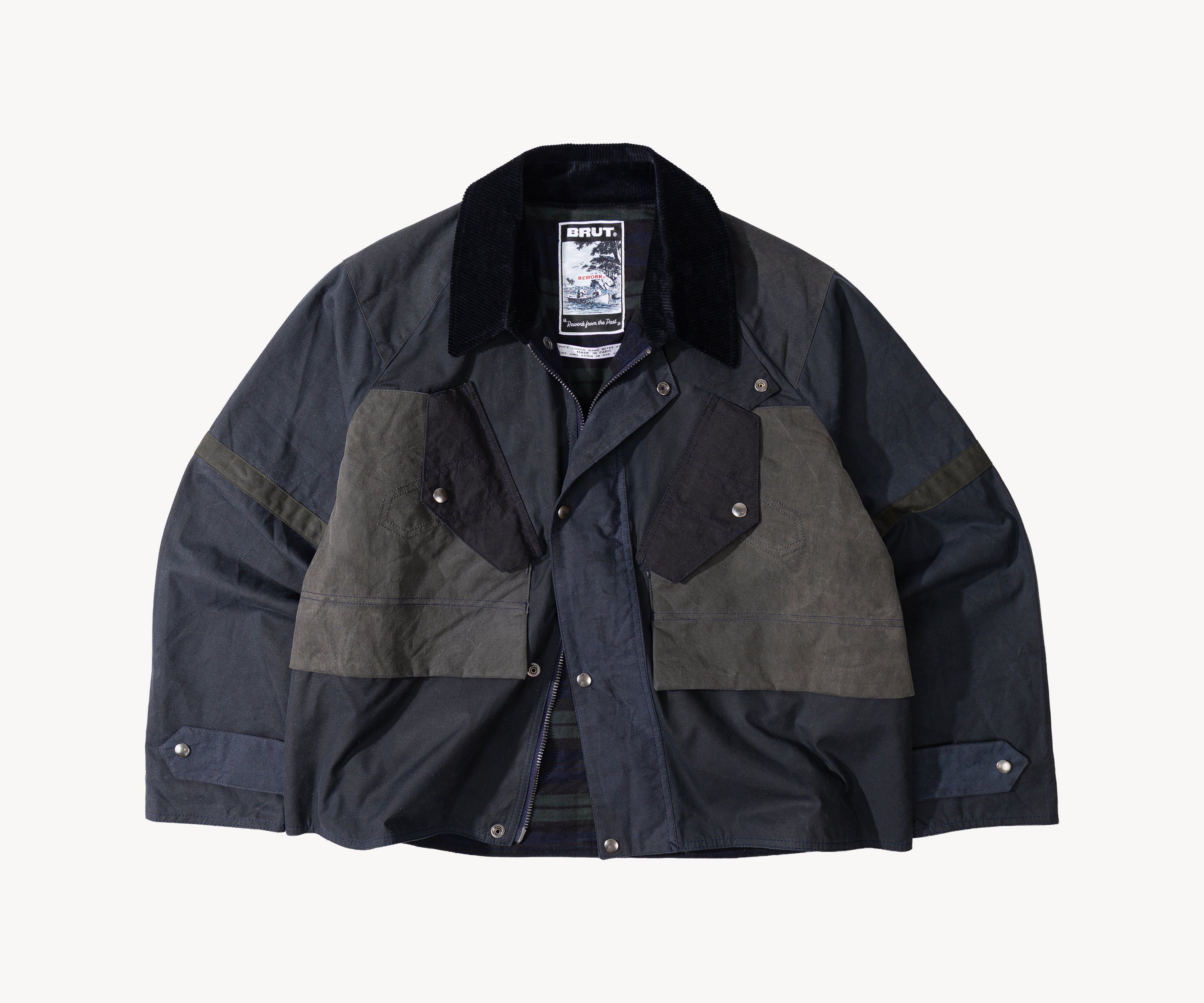 REWORK® TACTICAL WAX JACKET - N° 023 Coats & Jackets LARGE / BLUE - BRUT Clothing US