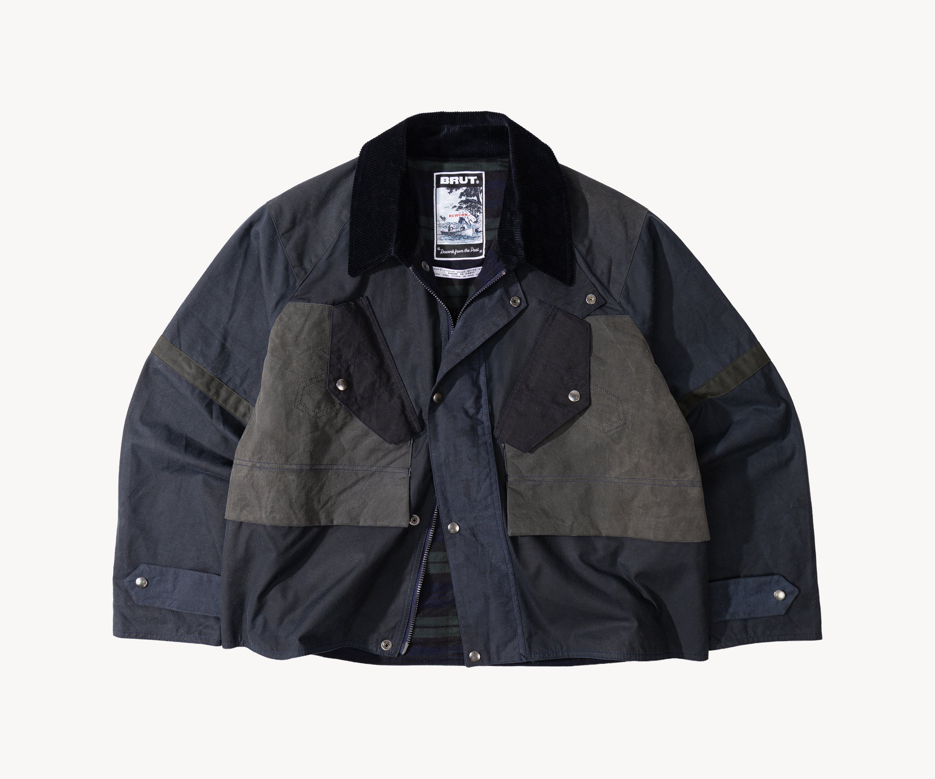 REWORK® TACTICAL WAX JACKET - N° 023 Coats & Jackets LARGE / BLUE - BRUT Clothing US