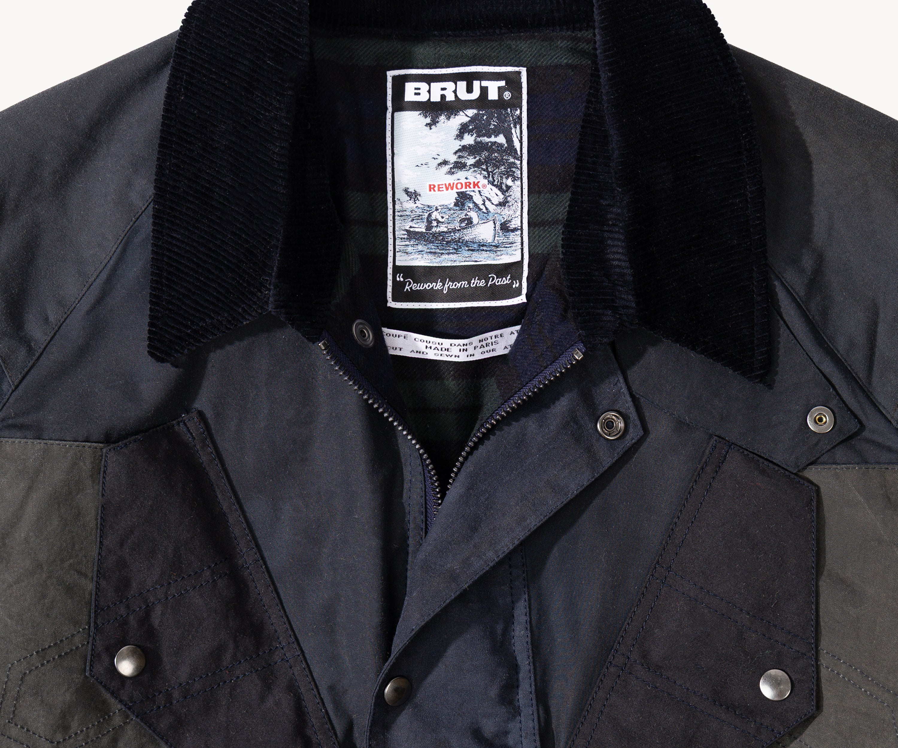 REWORK® TACTICAL WAX JACKET - N° 023 Coats & Jackets LARGE / BLUE - BRUT Clothing US